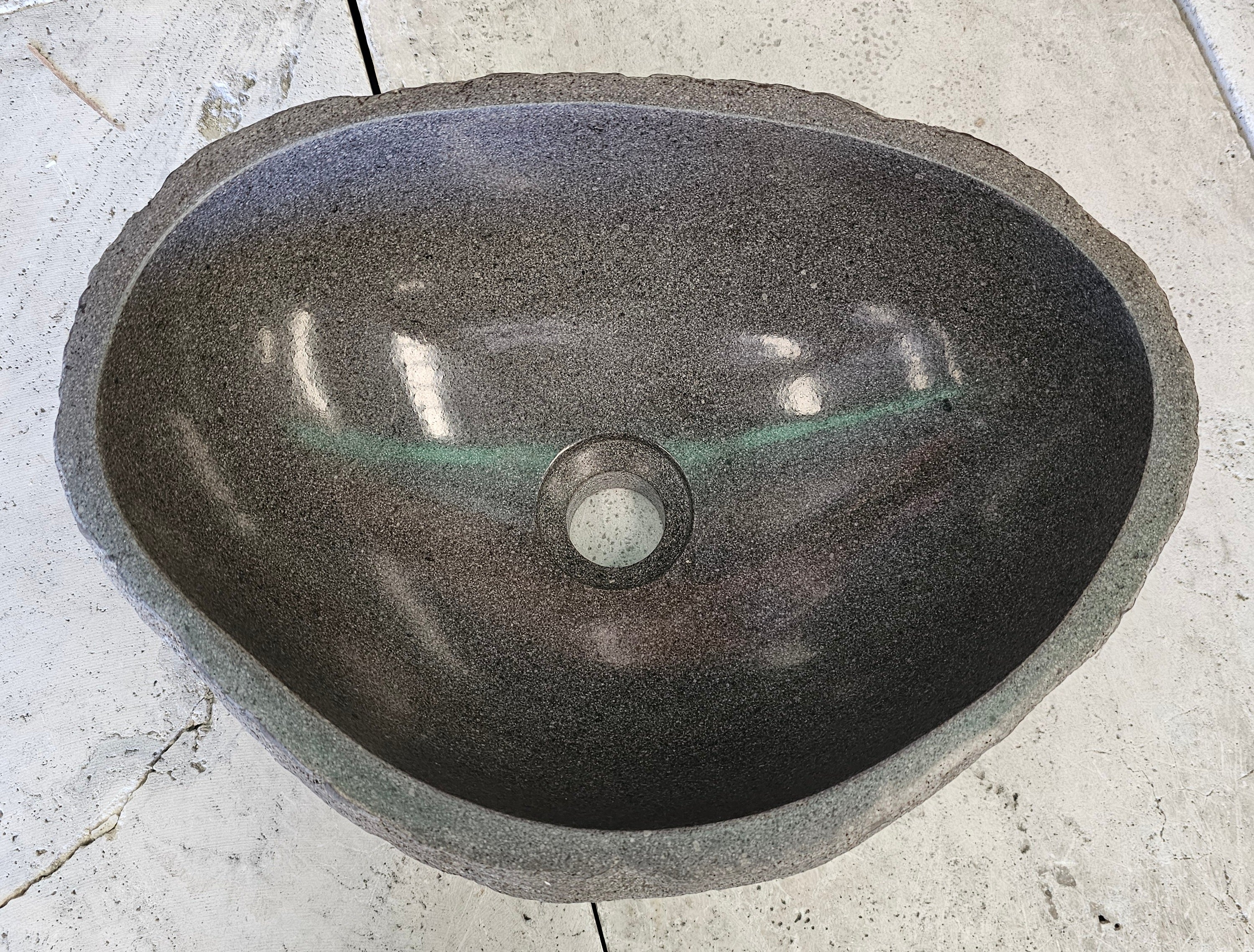Handmade Natural Oval River Stone  Bathroom Basin  RS 2409019