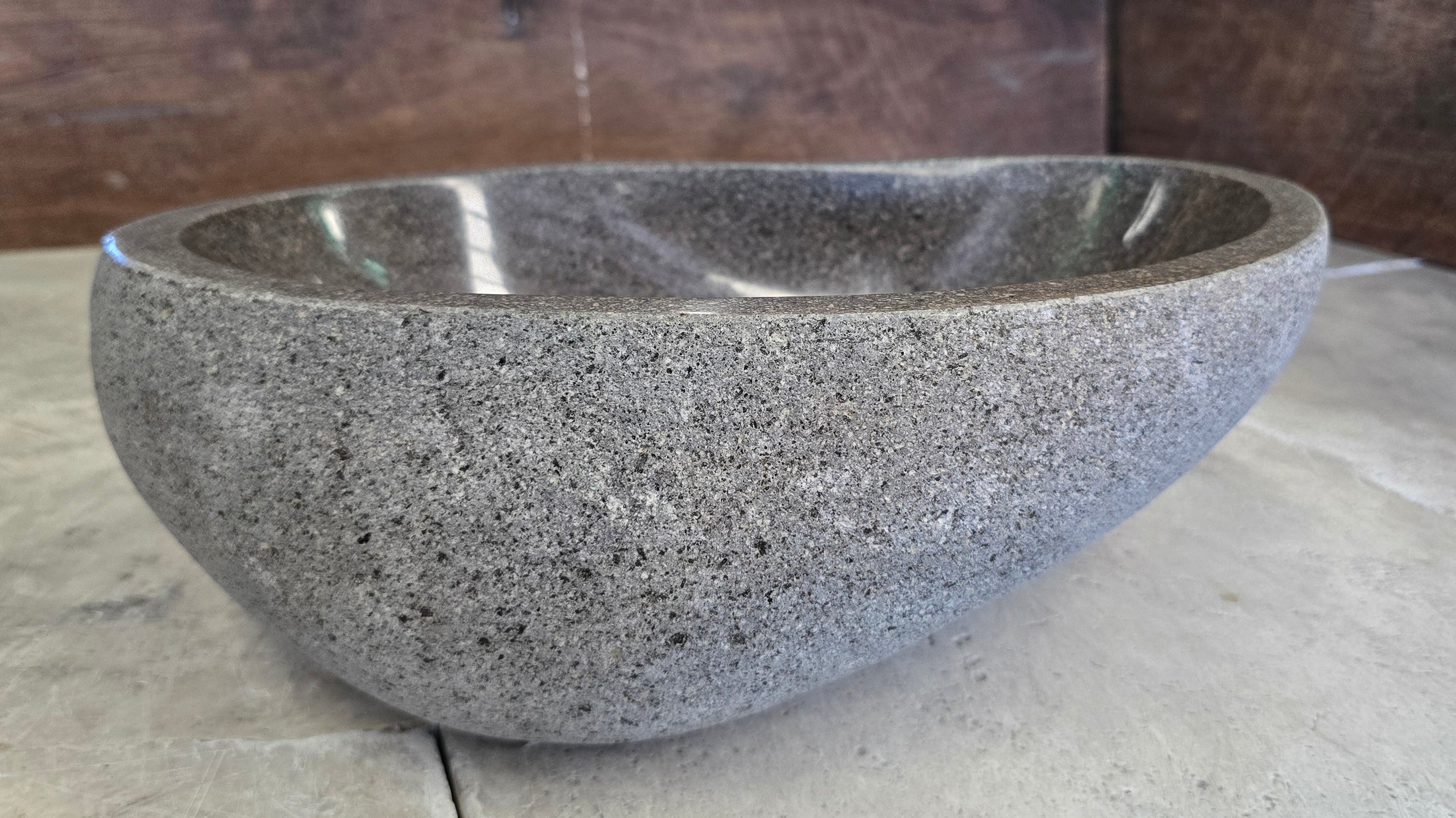 Handmade Natural Oval River Stone  Bathroom Basin  RS 24091062
