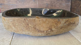 Handmade Natural Oval River Stone  Bathroom Basin  RL 240937