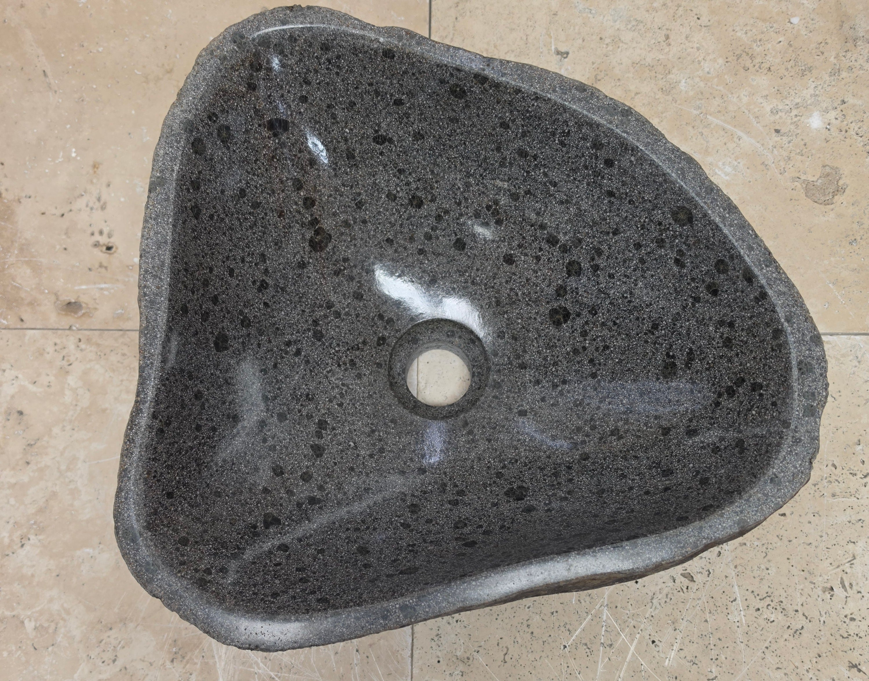 Handmade Natural Oval River Stone  Bathroom Basin  RS 2409134