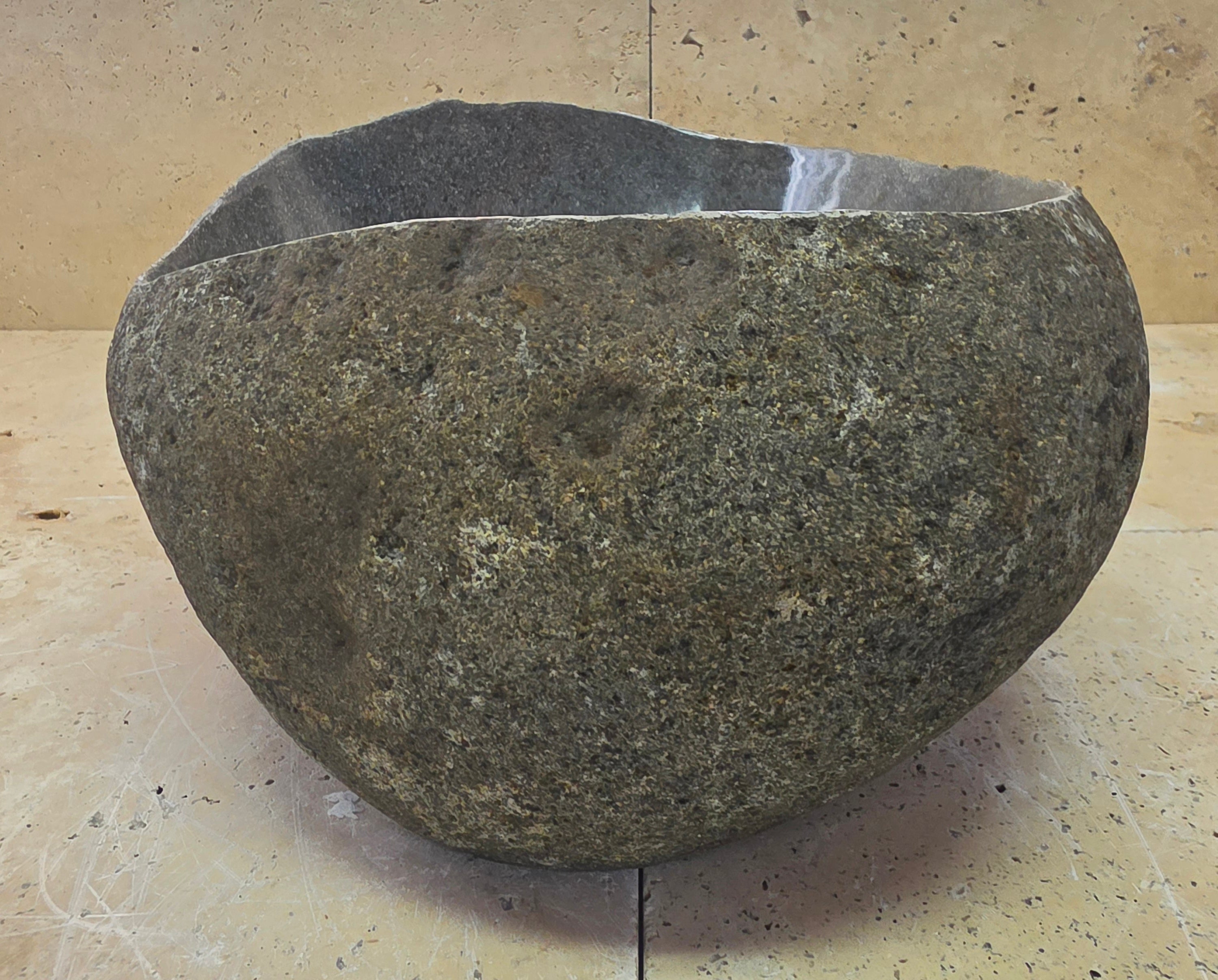 Handmade Natural Oval River Stone  Bathroom Basin  RVS 2409014