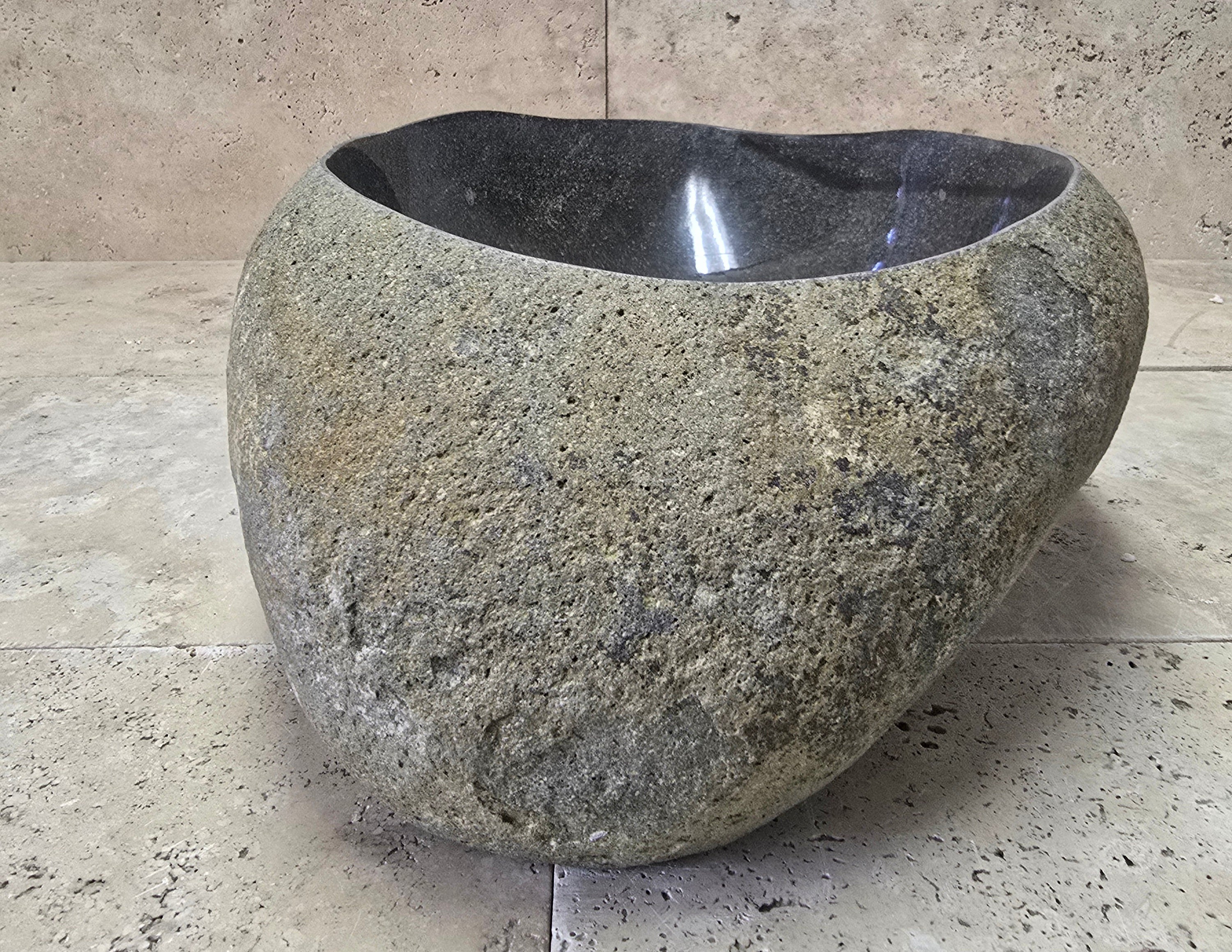 Handmade Natural Oval River Stone  Bathroom Basin  PHM 240902