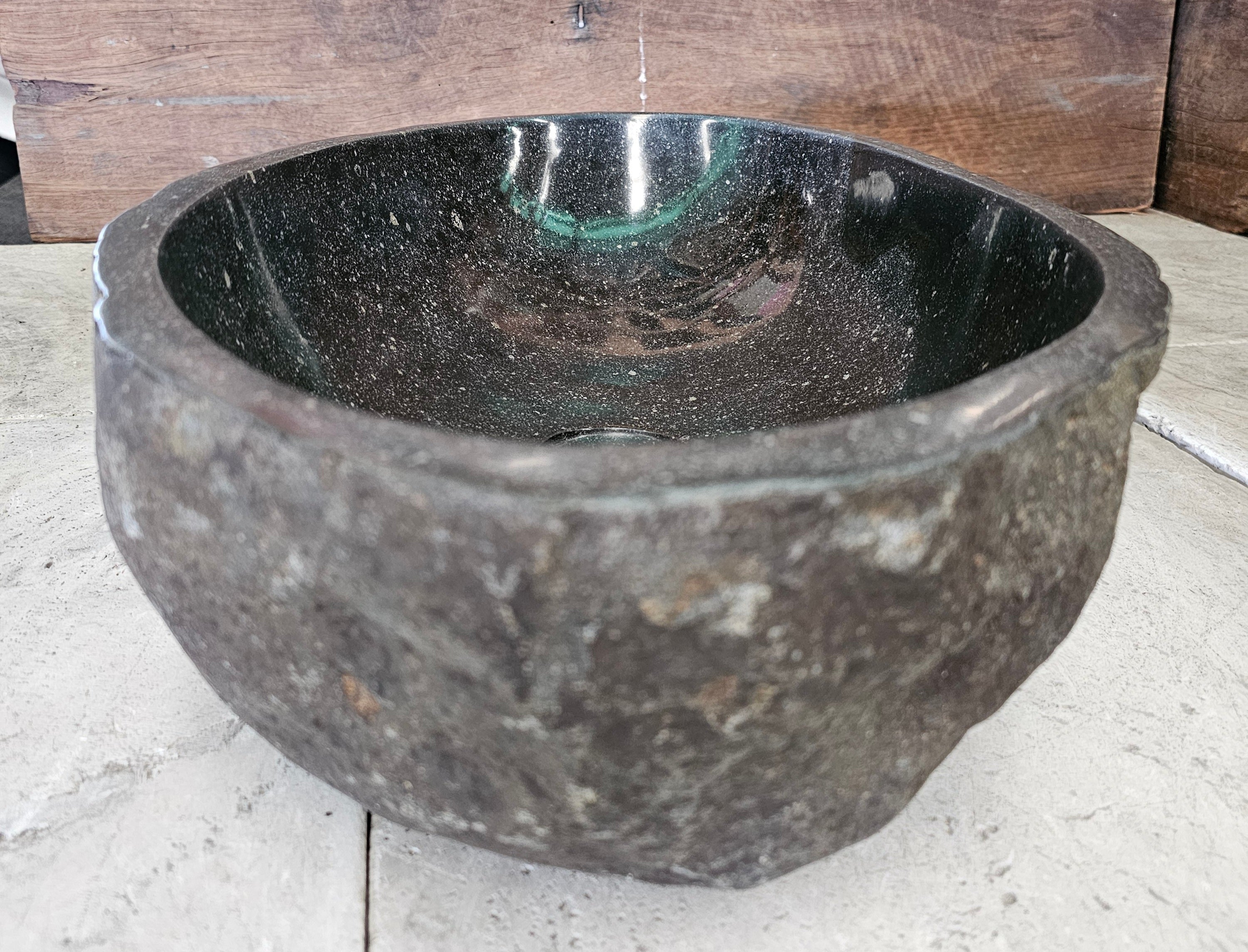 Handmade Natural Oval River Stone  Bathroom Basin  RL 240902
