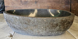 Handmade Natural Oval River Stone  Bathroom Basin  RL 240946