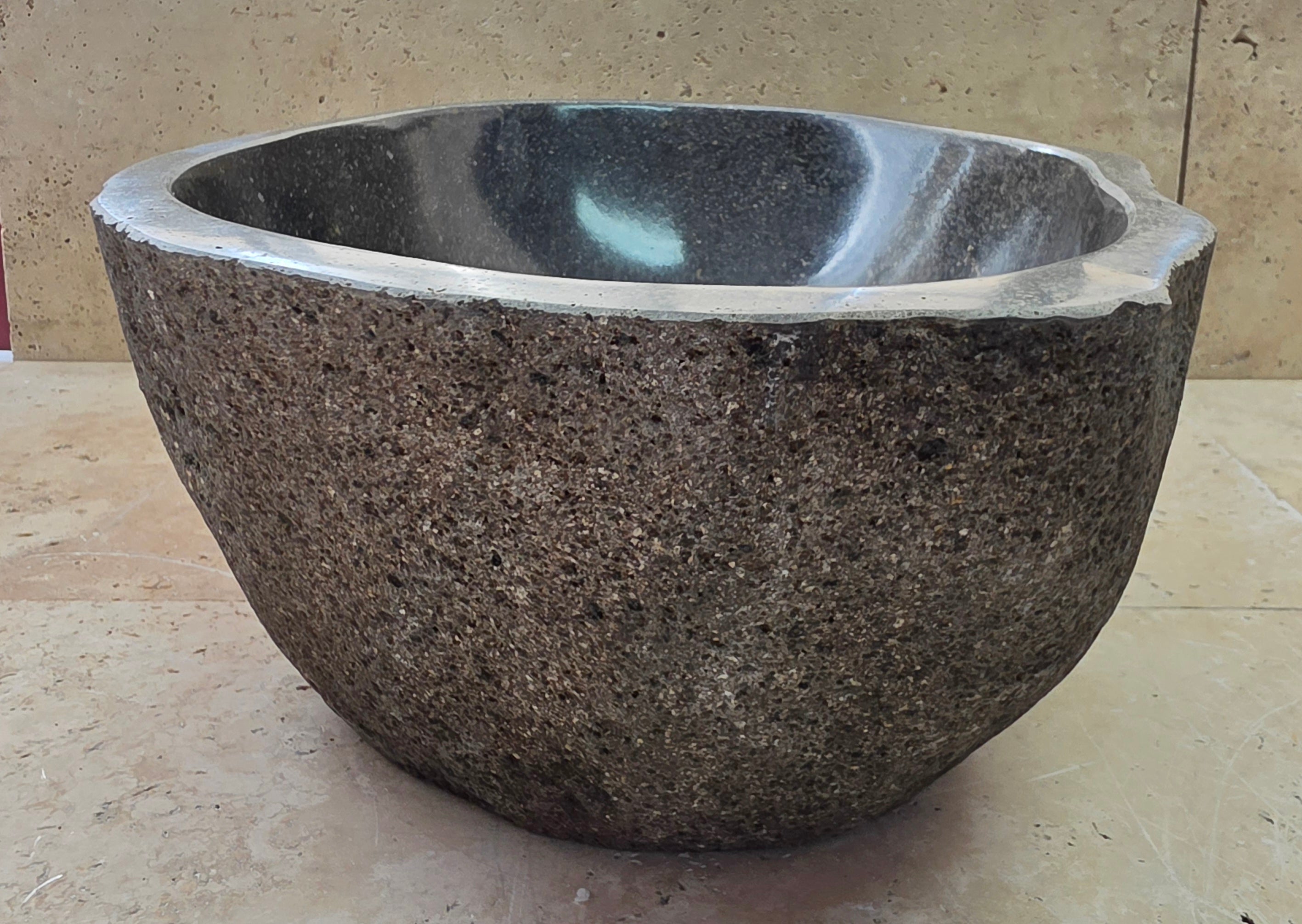 Handmade Natural Oval River Stone  Bathroom Basin  RM 2409139