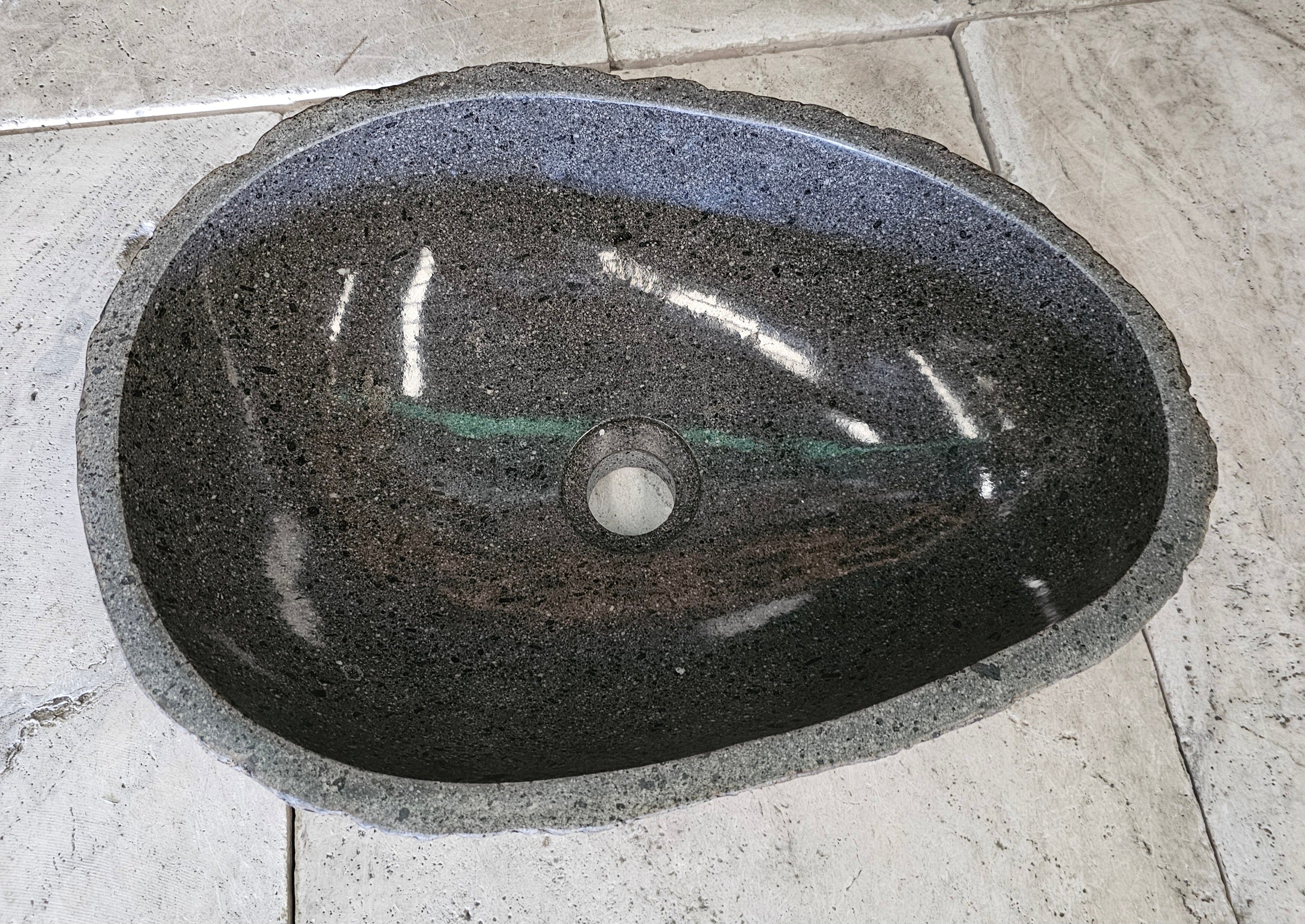 Handmade Natural Oval River Stone  Bathroom Basin  RM 2409023