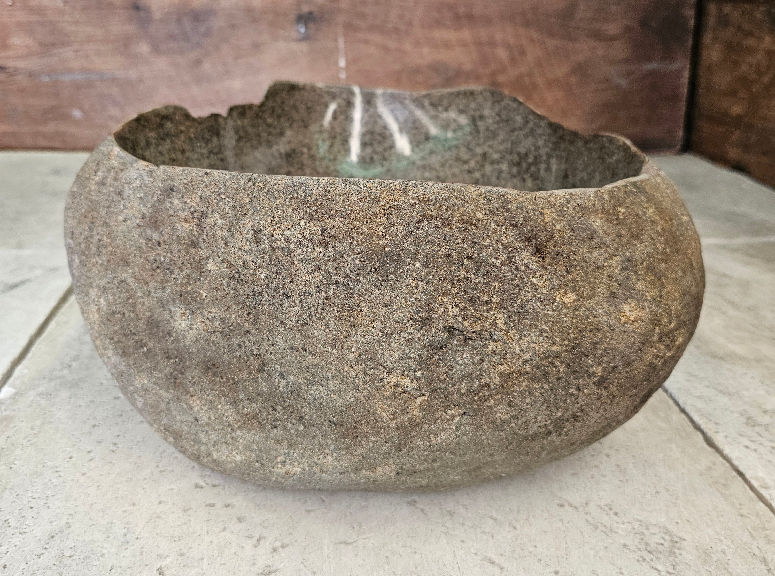 Handmade Natural Oval River Stone  Bathroom Basin  RVM 2409047