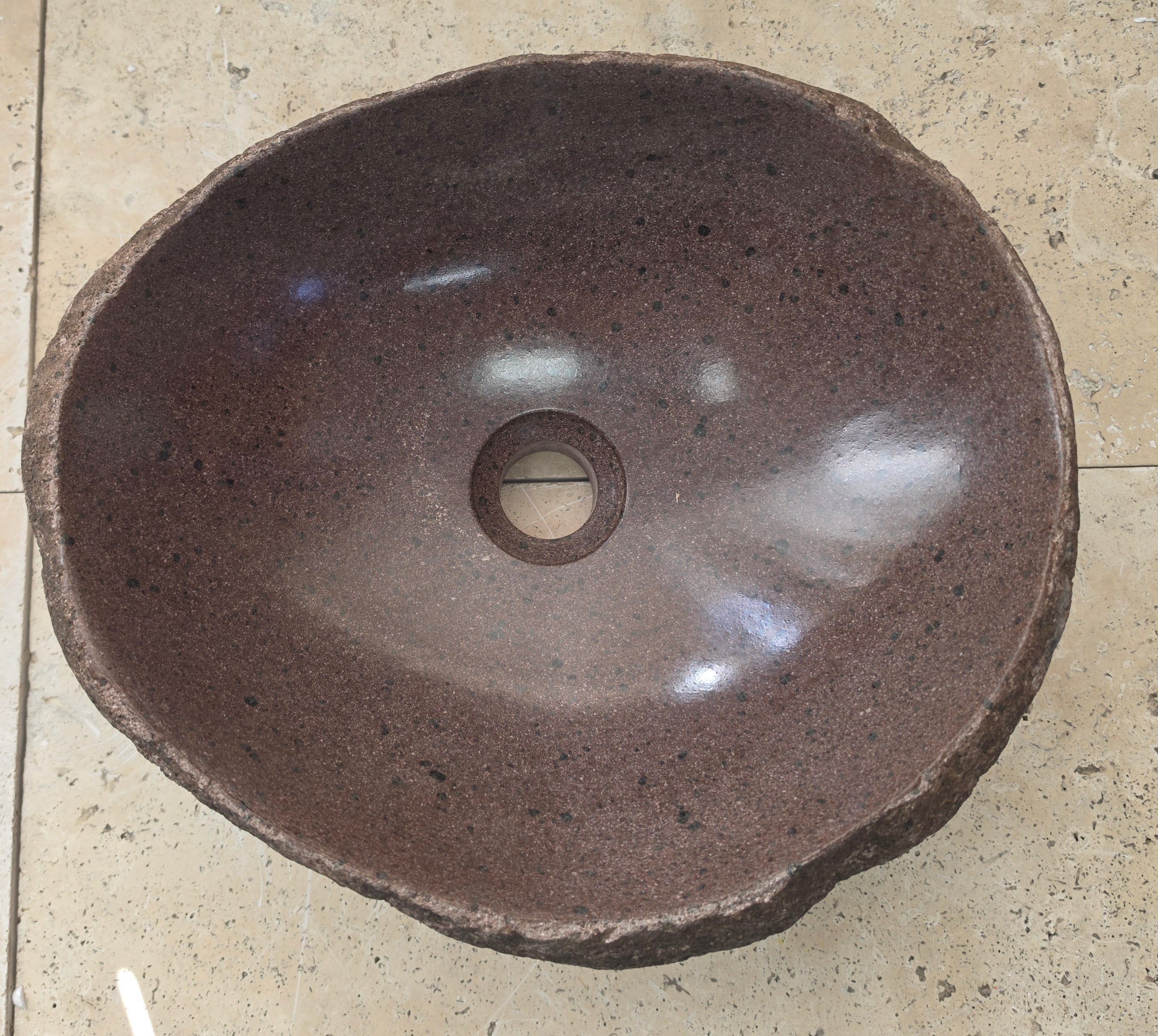 Handmade Natural Oval River Stone  Bathroom Basin  RVS 2409019