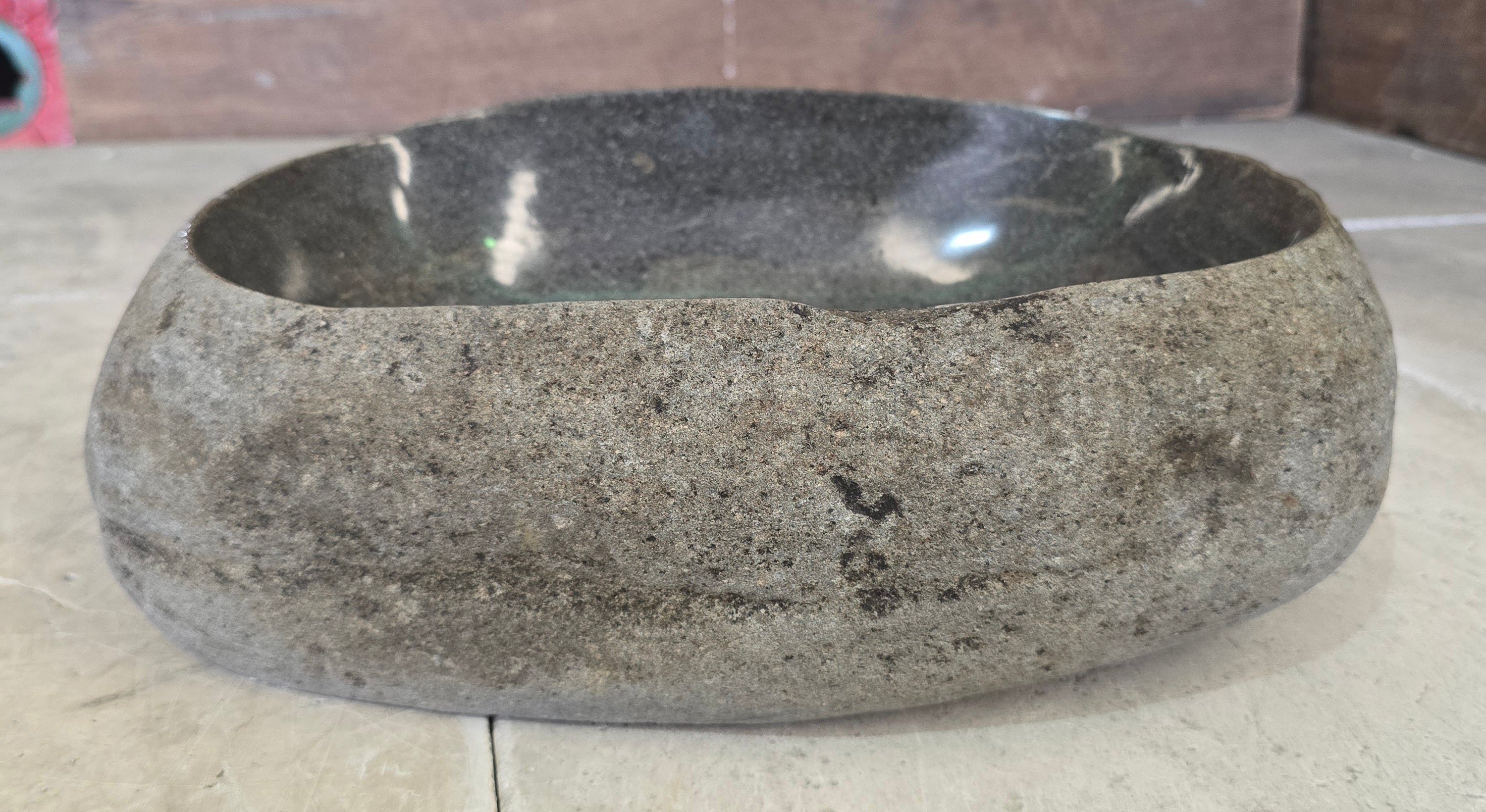 Handmade Natural Oval River Stone  Bathroom Basin  RS 2409169