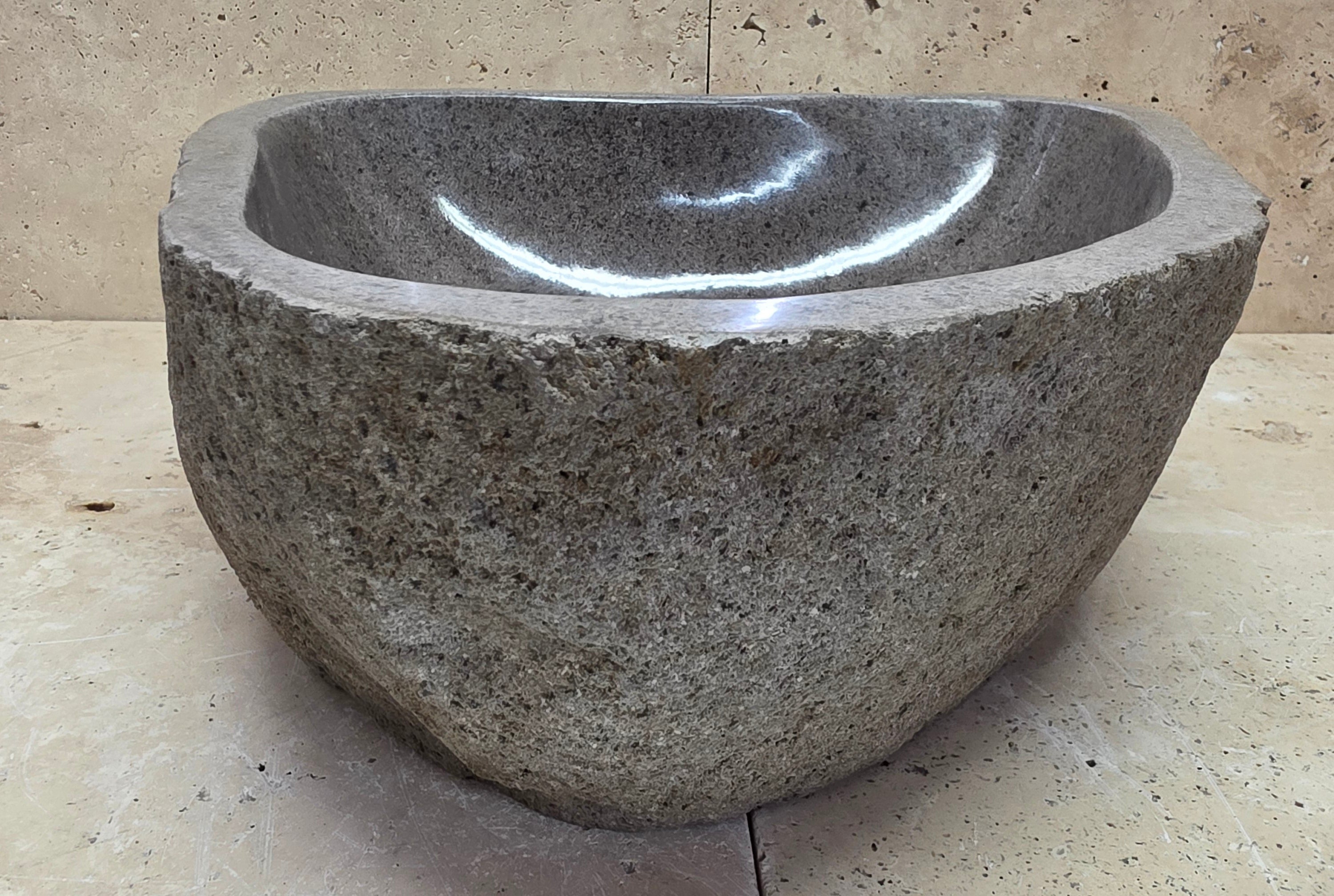 Handmade Natural Oval River Stone  Bathroom Basin  RS 2409039