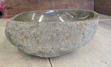 Handmade Natural Oval River Stone  Bathroom Basin  RS 24091084