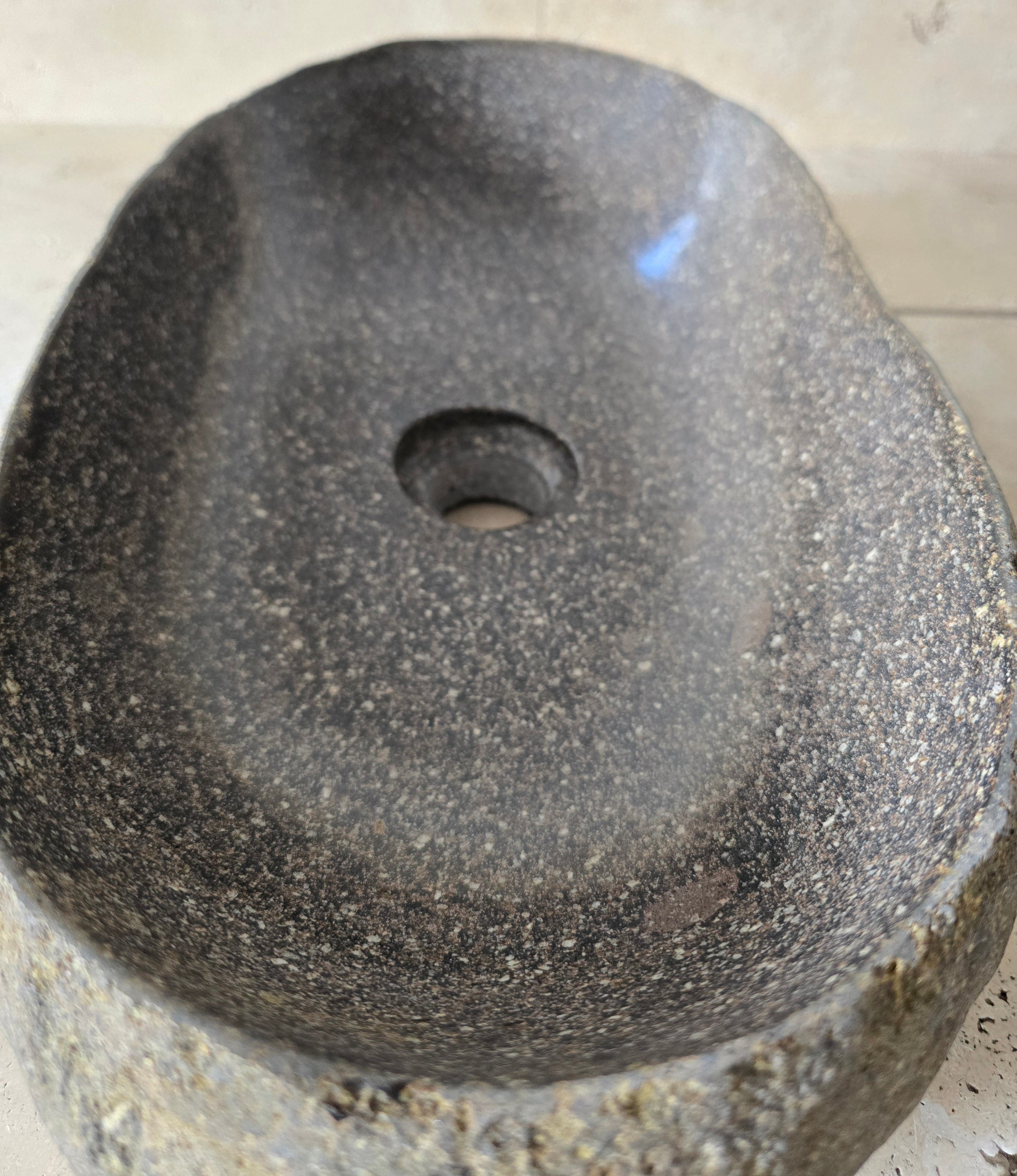 Handmade Natural Oval River Stone  Bathroom Basin  RVL 2409040