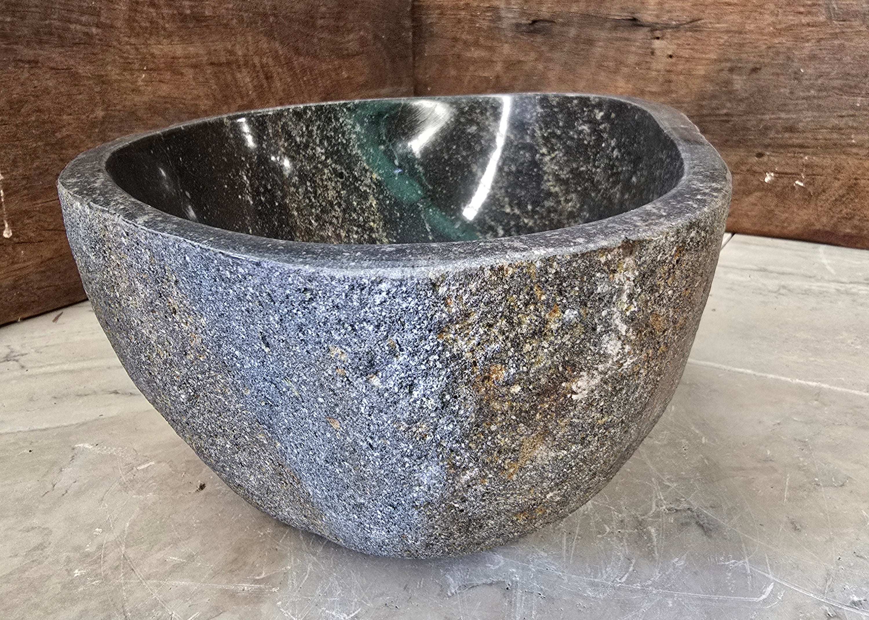 Handmade Natural Oval River Stone  Bathroom Basin  RS 2409101