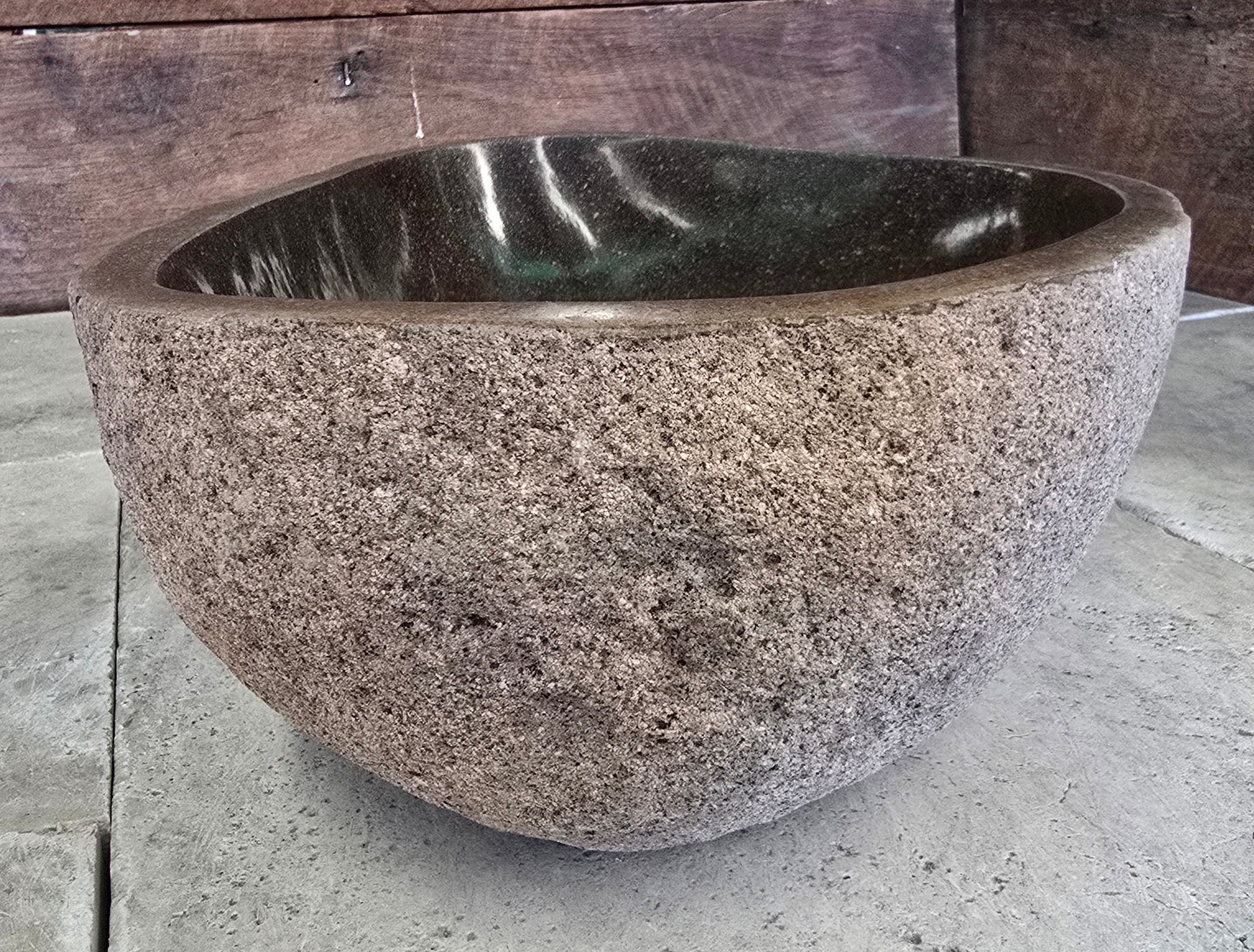 Handmade Natural Oval River Stone  Bathroom Basin  RM 2409089
