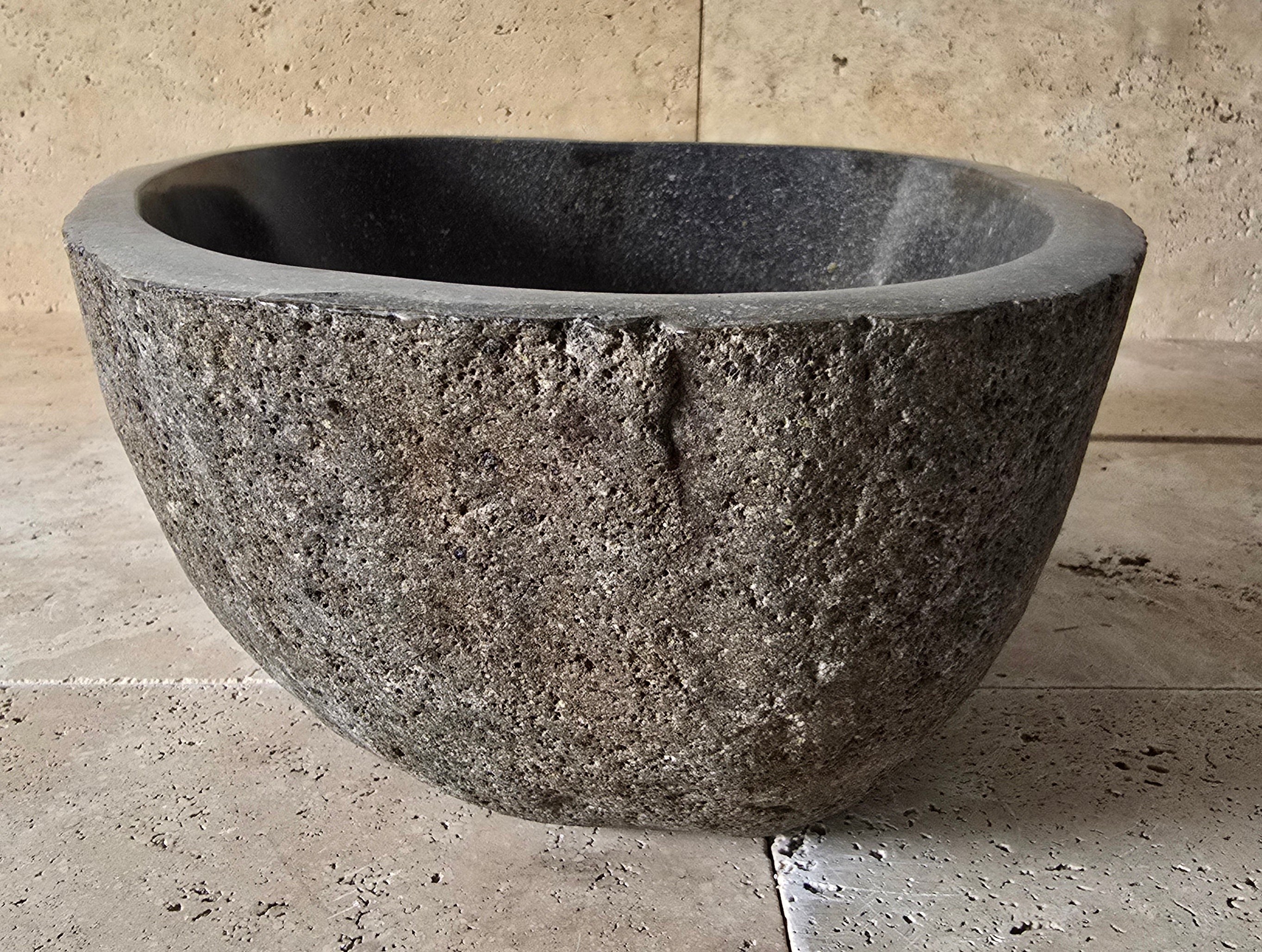 Handmade Natural Oval River Stone  Bathroom Basin  RS 2409136