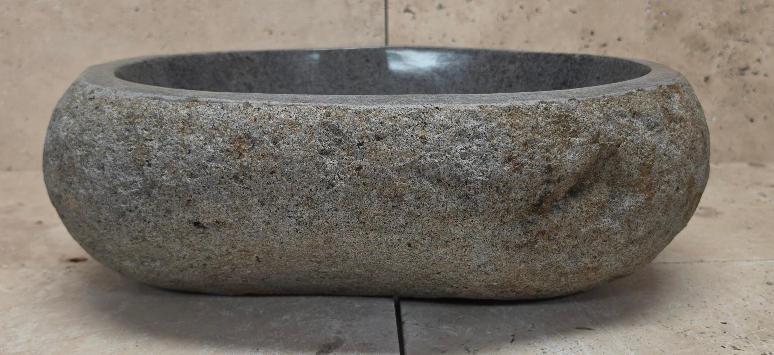 Handmade Natural Oval River Stone  Bathroom Basin  RM 25072003