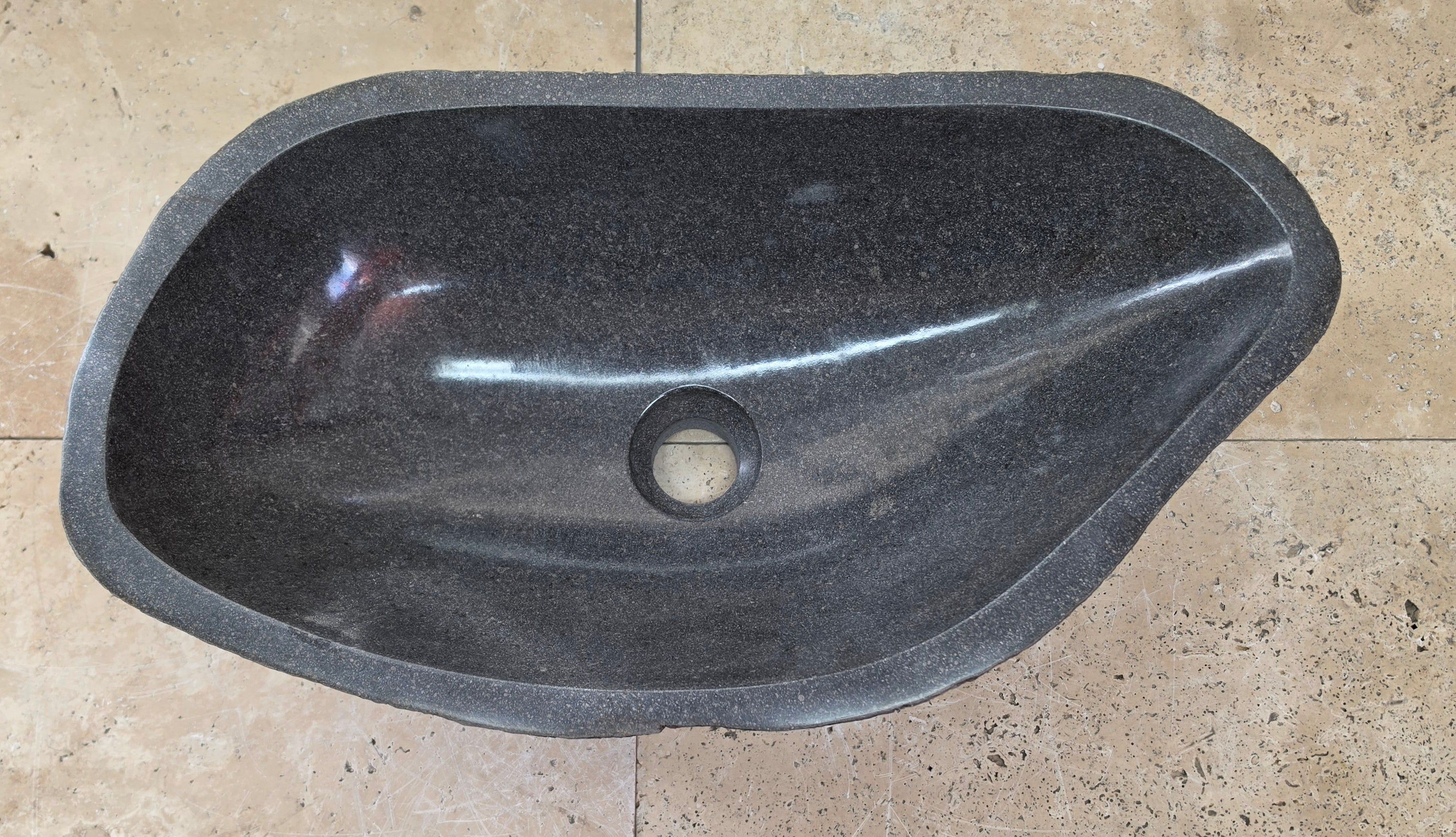 Handmade Natural Oval River Stone  Bathroom Basin  RL 25072026