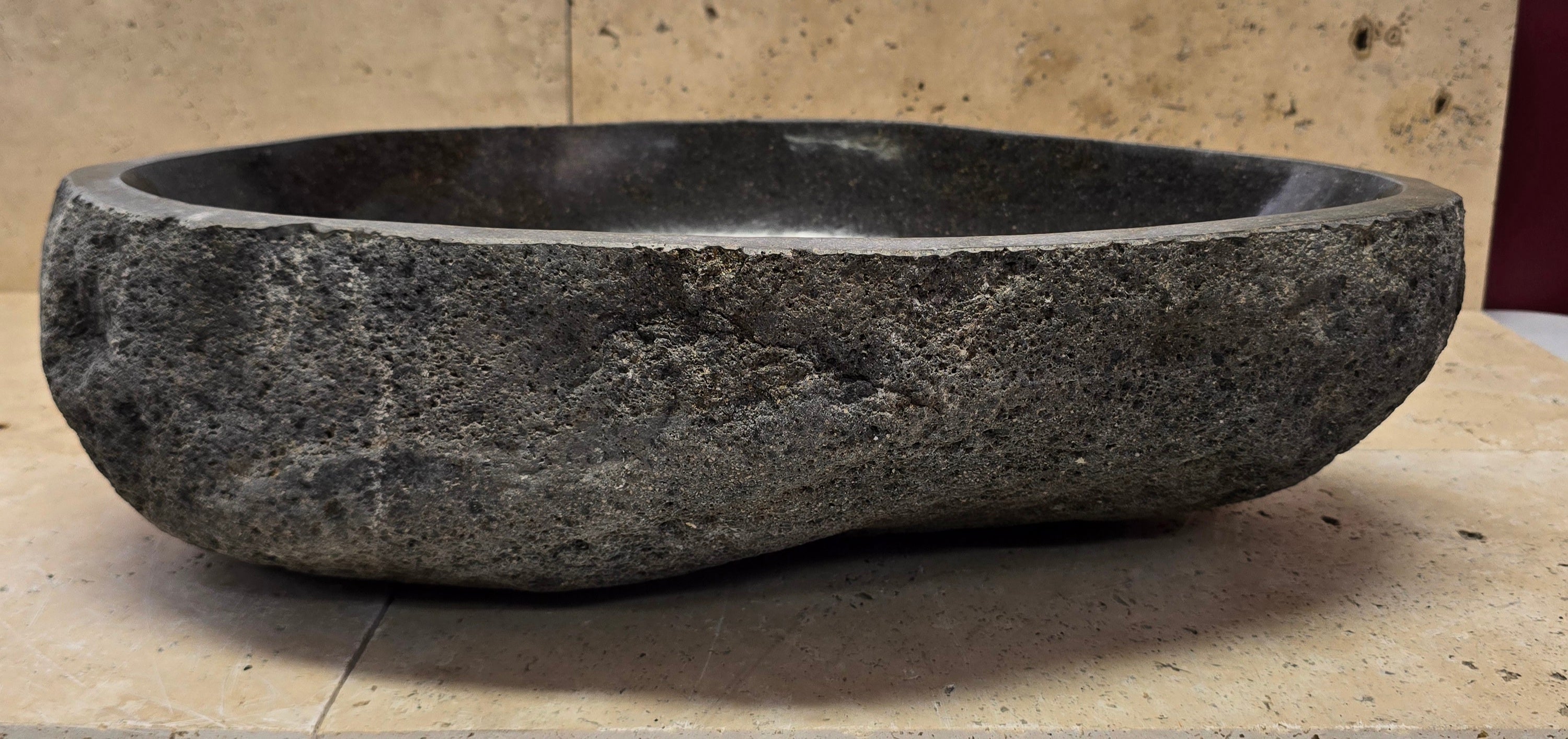 Handmade Natural Oval River Stone  Bathroom Basin  RL 240963
