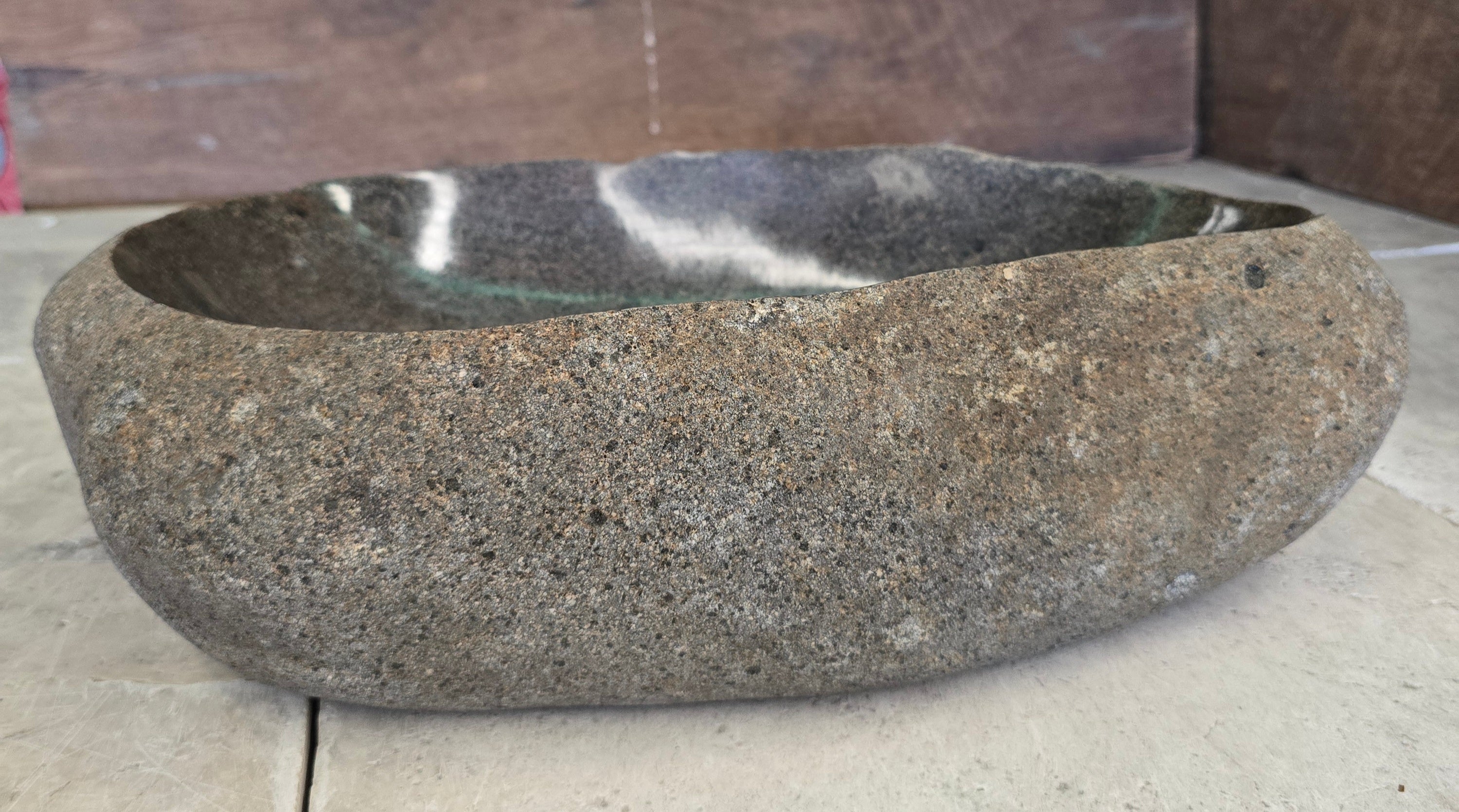 Handmade Natural Oval River Stone  Bathroom Basin  RVM 2409074