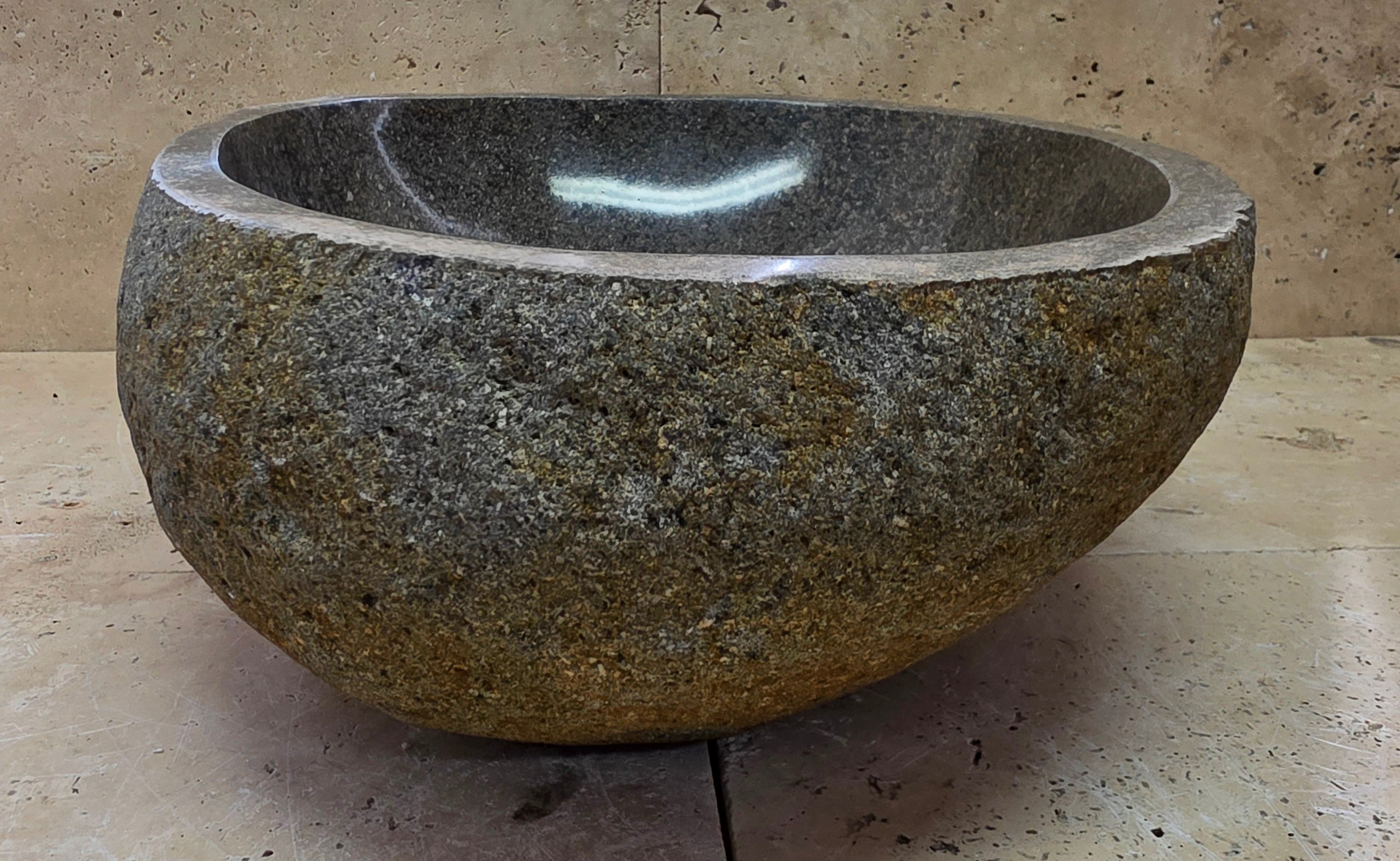 Handmade Natural Oval River Stone  Bathroom Basin  RM 2409088