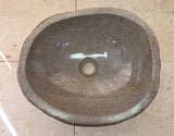 Handmade Natural Oval River Stone  Bathroom Basin  RS 25072049