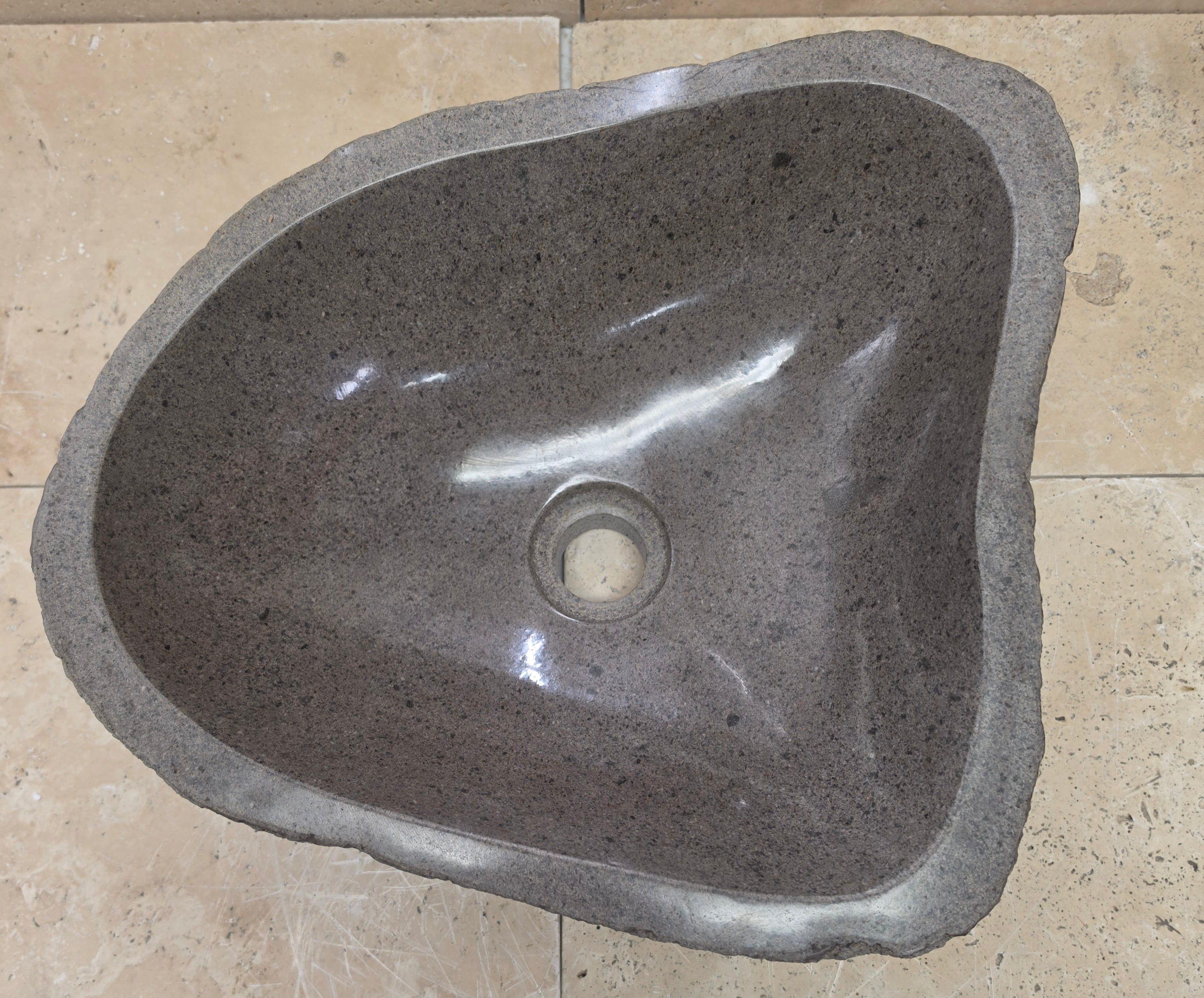 Handmade Natural Oval River Stone  Bathroom Basin  RS 240937
