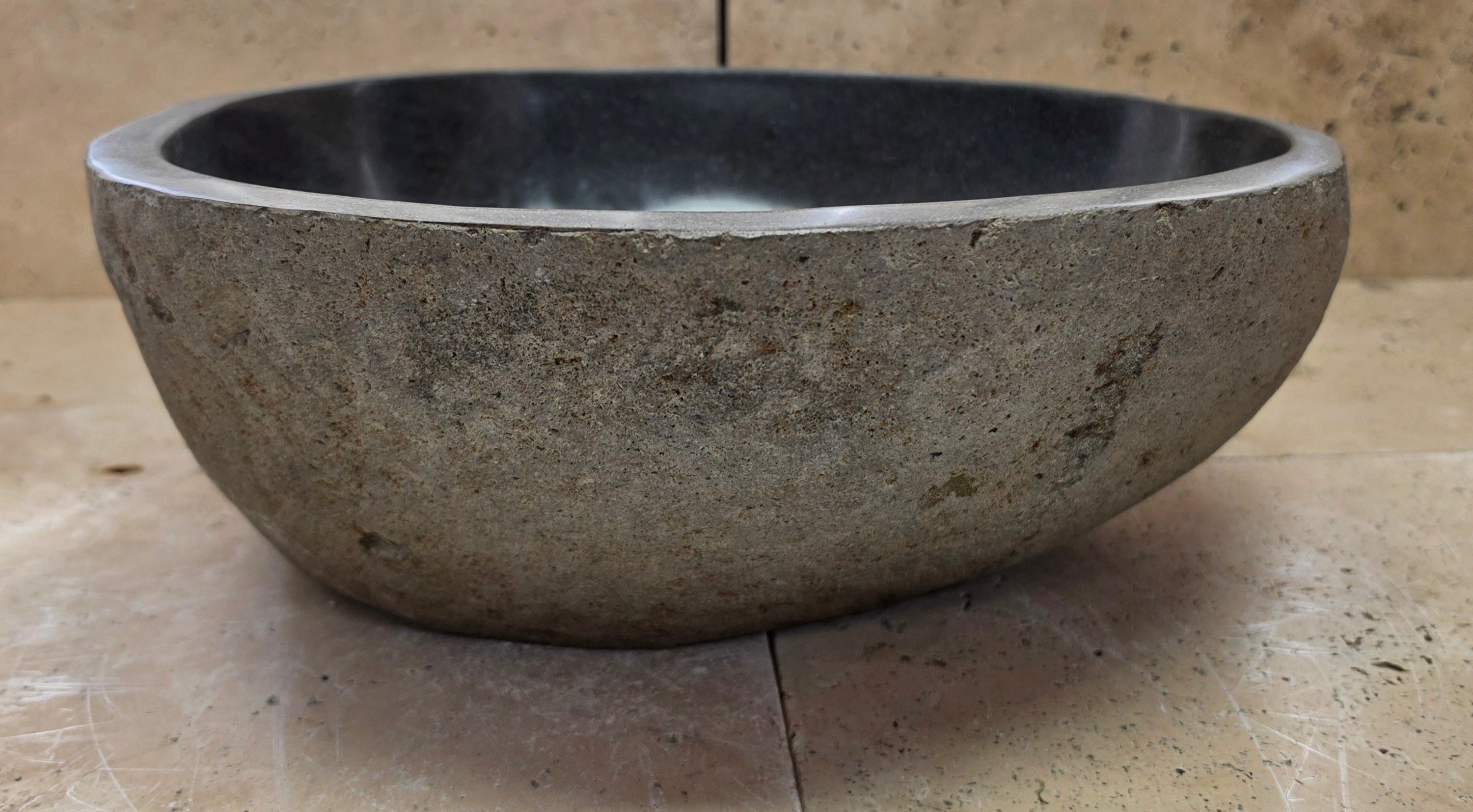 Handmade Natural Oval River Stone  Bathroom Basin  RM 2409110