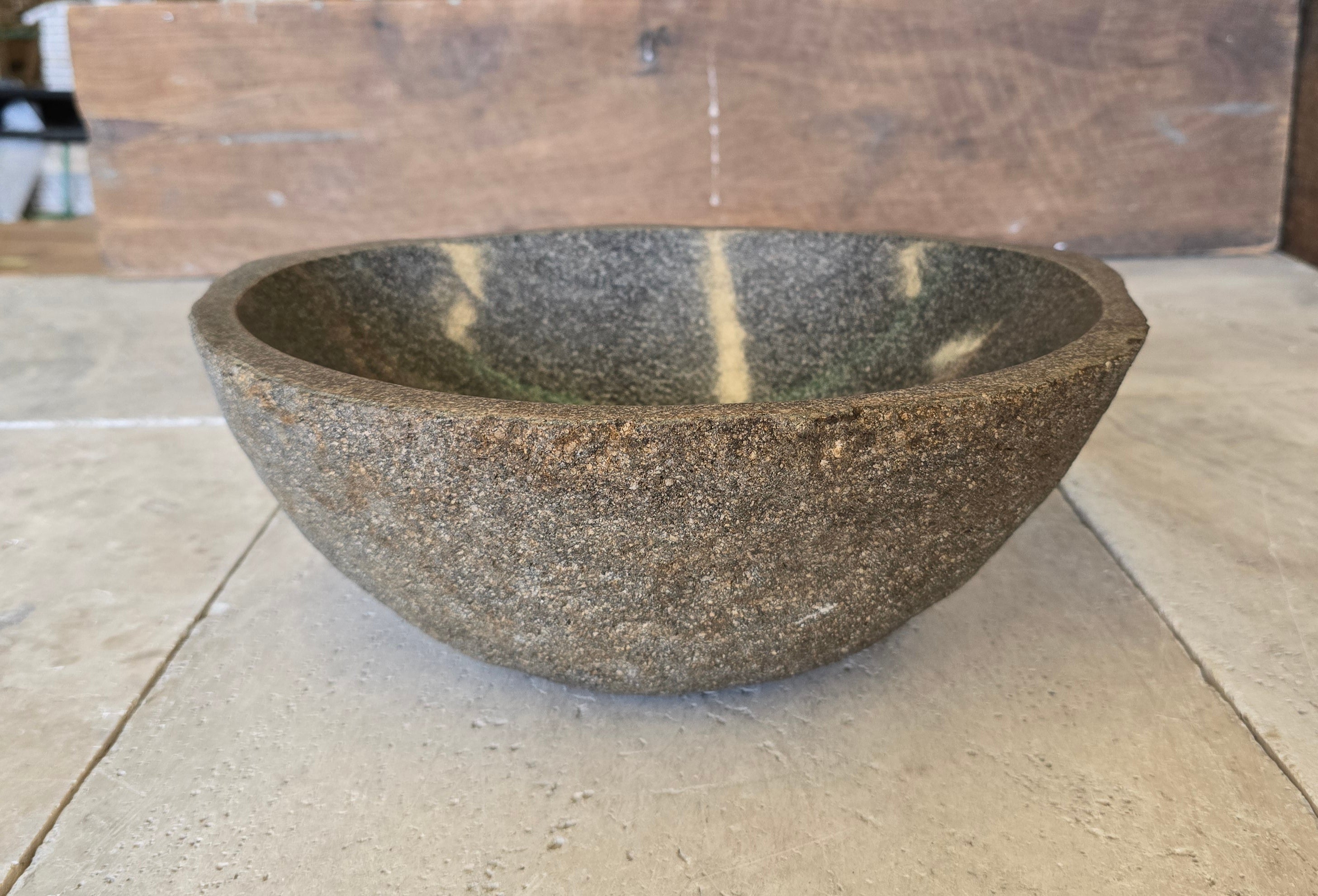 Handmade Natural Oval River Stone  Bathroom Basin  RS 2409046