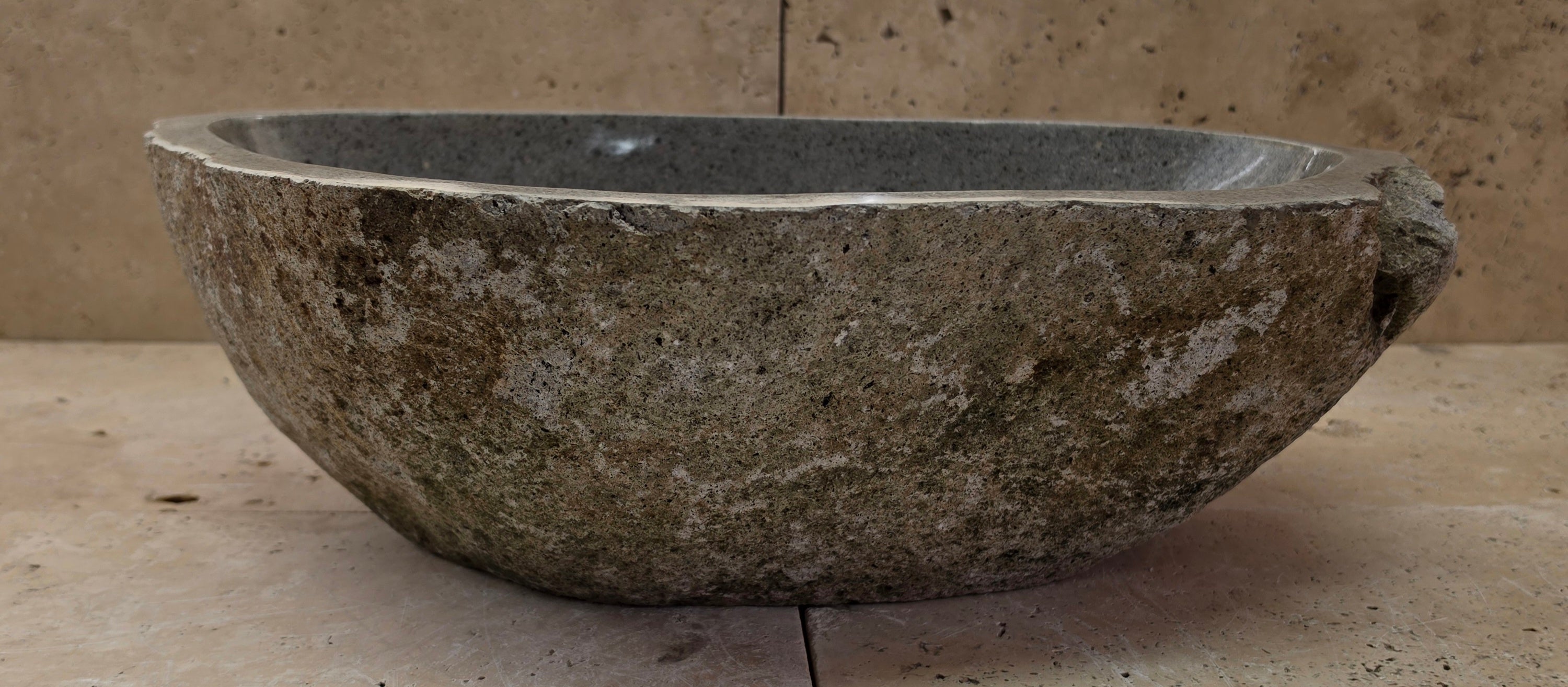 Handmade Natural Oval River Stone  Bathroom Basin  RM 25072053