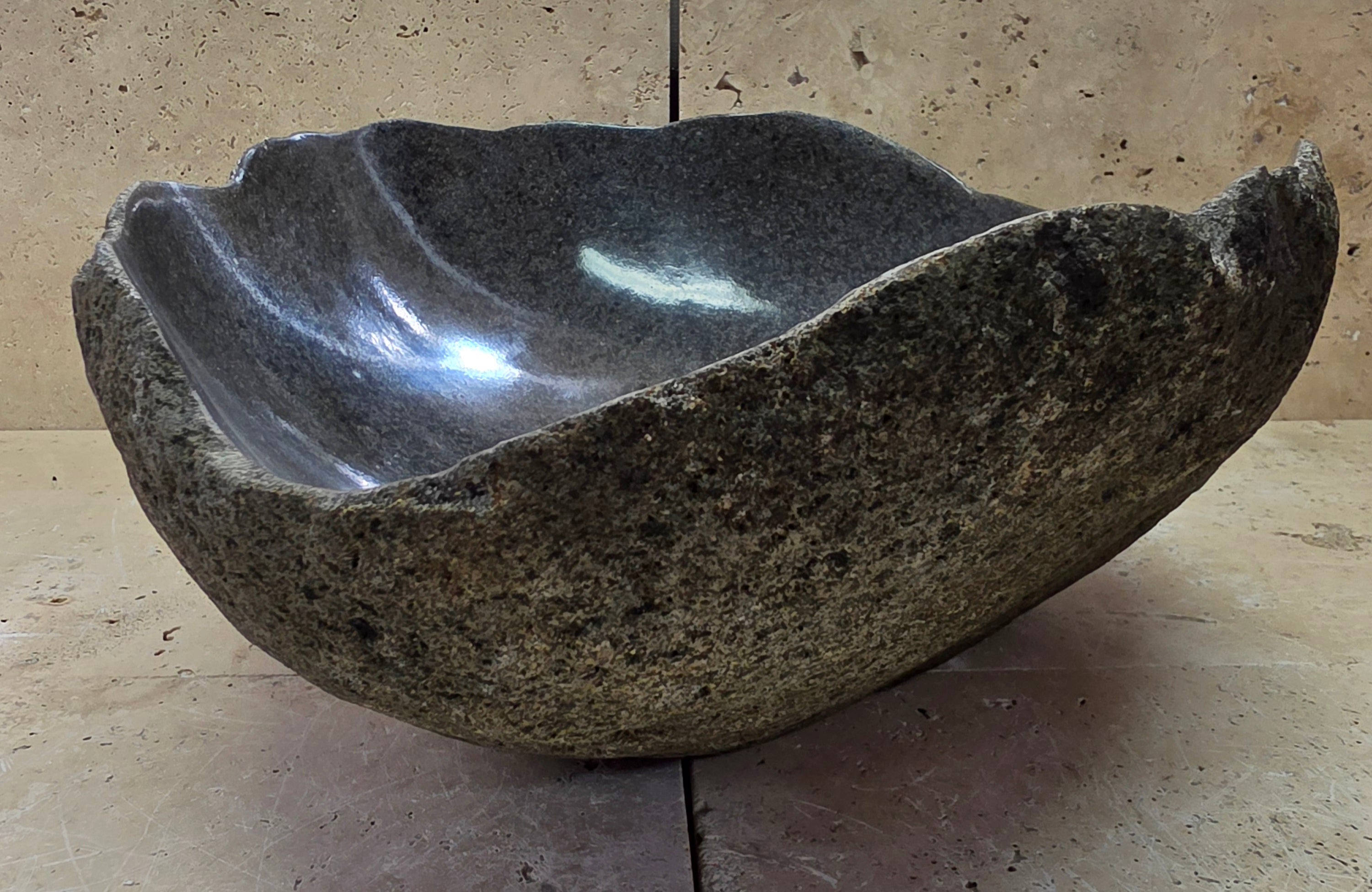 Handmade Natural Oval River Stone  Bathroom Basin  RVS 2409015
