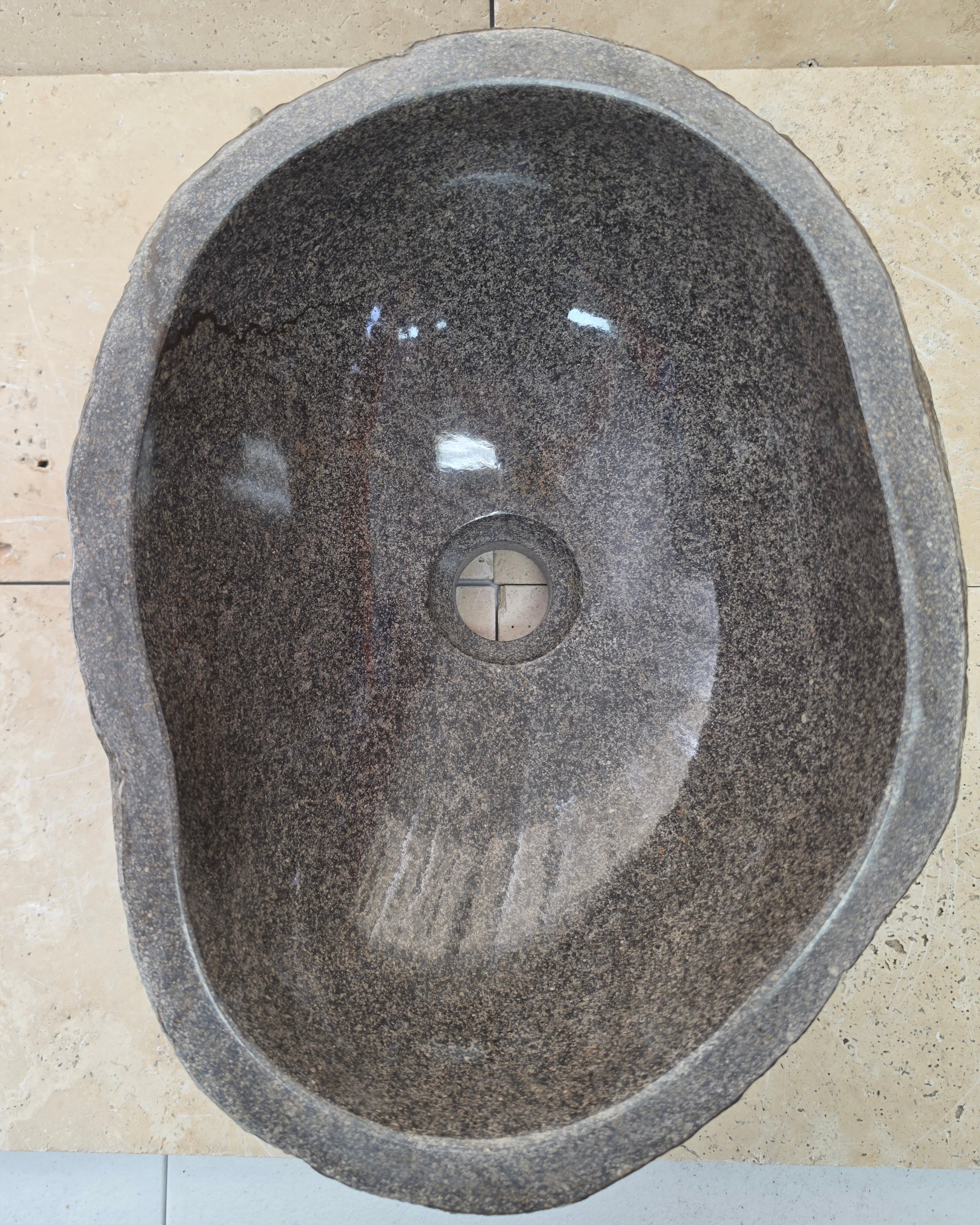 Handmade Natural Oval River Stone  Bathroom Basin  RS 25072013