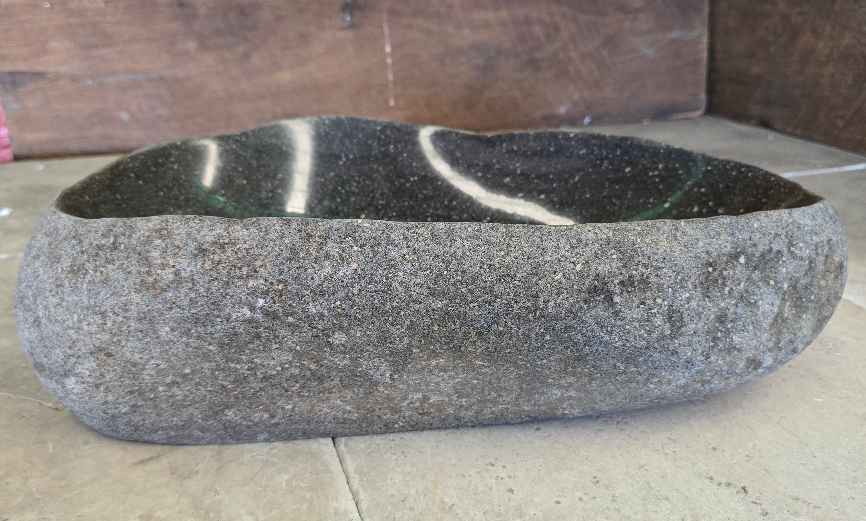 Handmade Natural Oval River Stone  Bathroom Basin  RVM 2409068