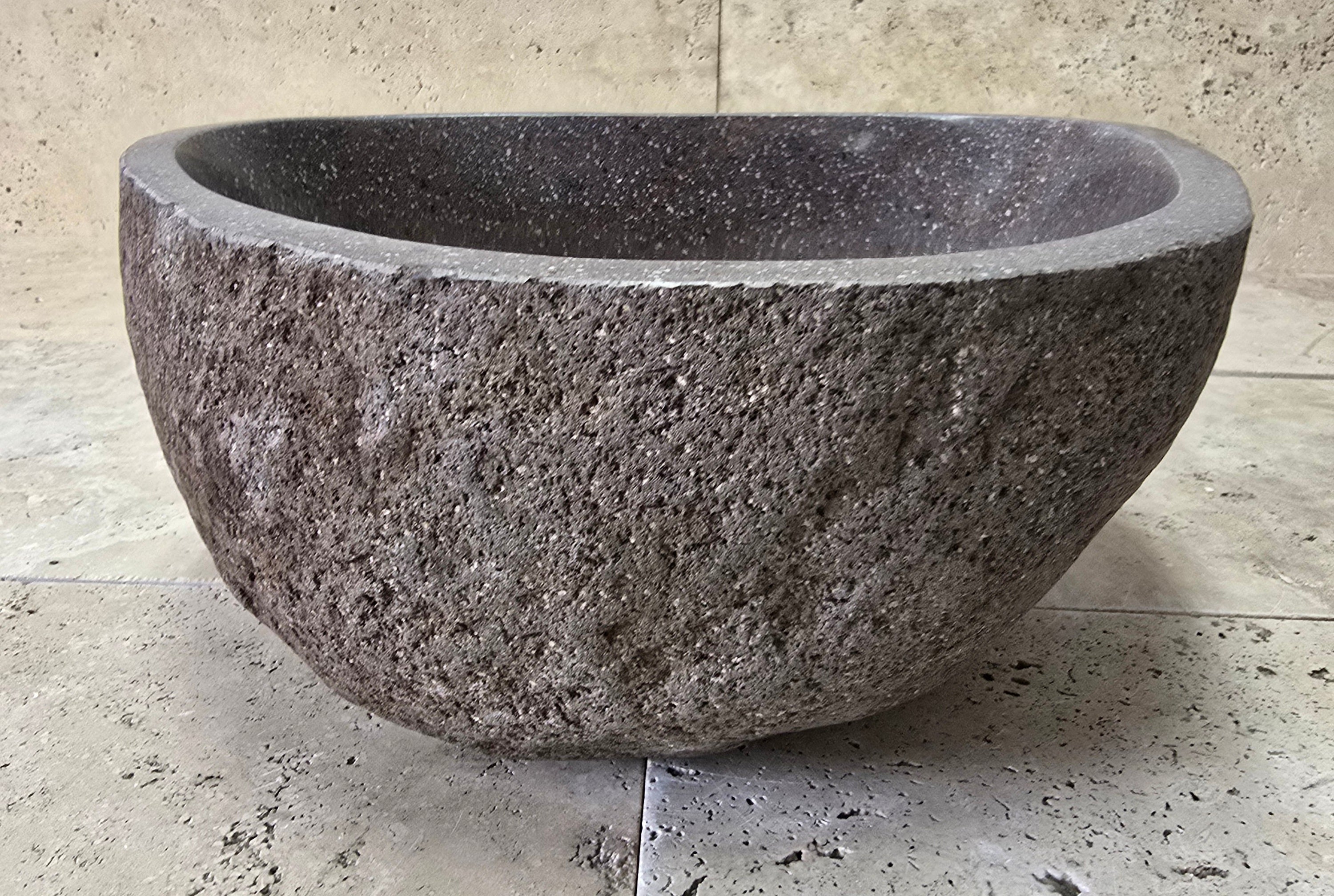 Handmade Natural Oval River Stone  Bathroom Basin  RS 2409143