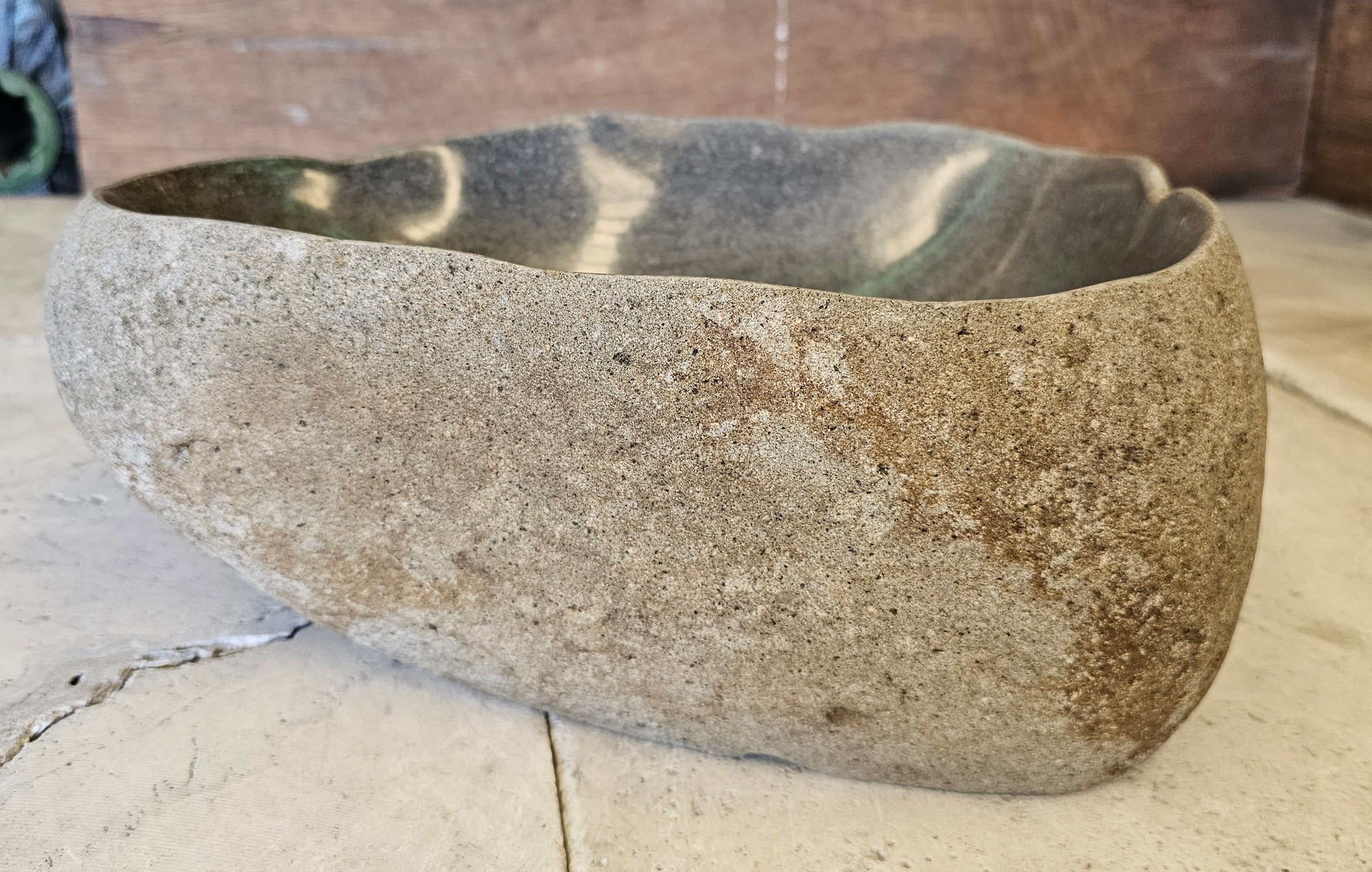 Handmade Natural Oval River Stone  Bathroom Basin  RVS 2409040