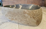 Handmade Natural Oval River Stone  Bathroom Basin  RVS 2409040