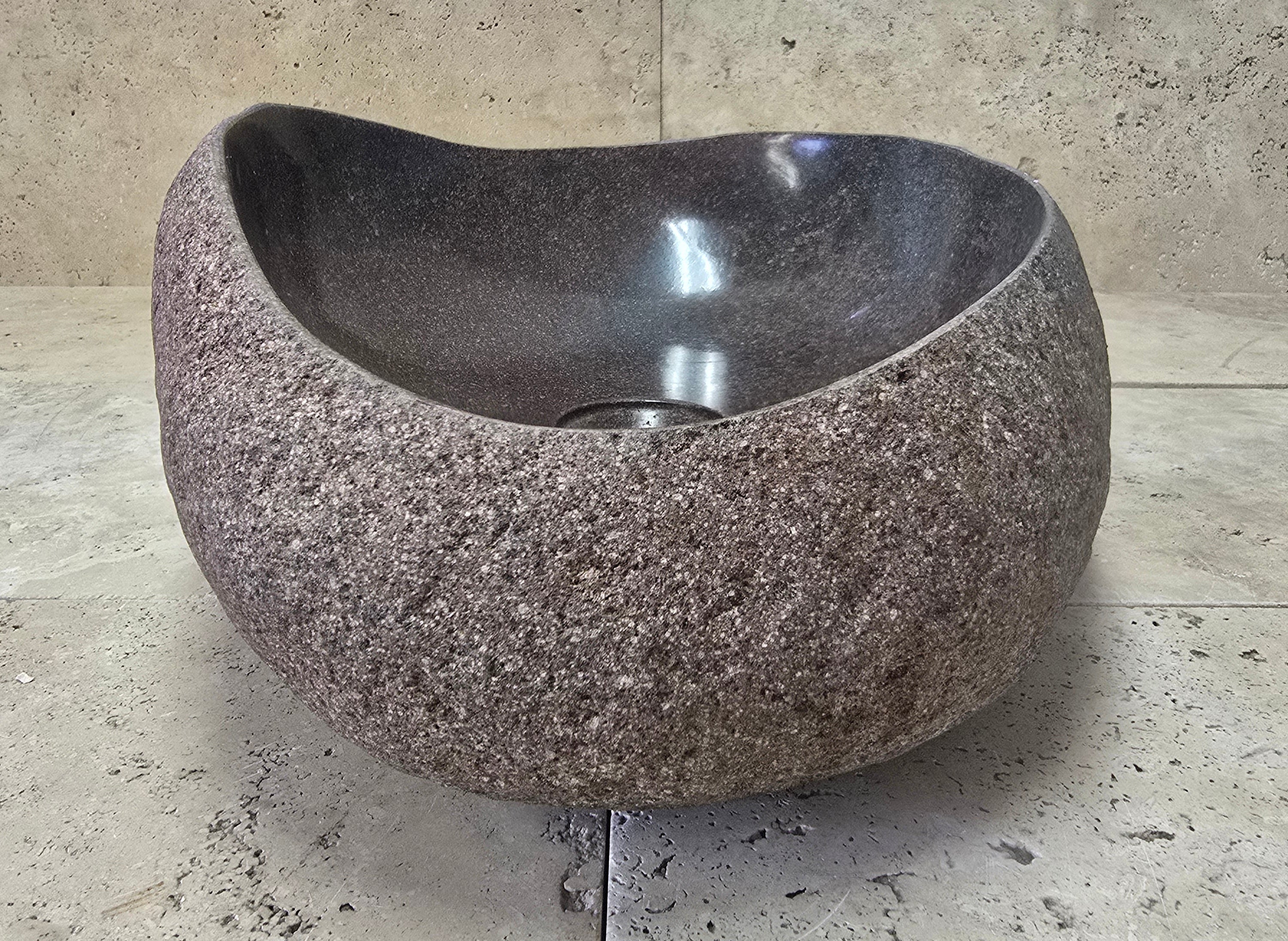 Handmade Natural Oval River Stone  Bathroom Basin  RVM 2409031