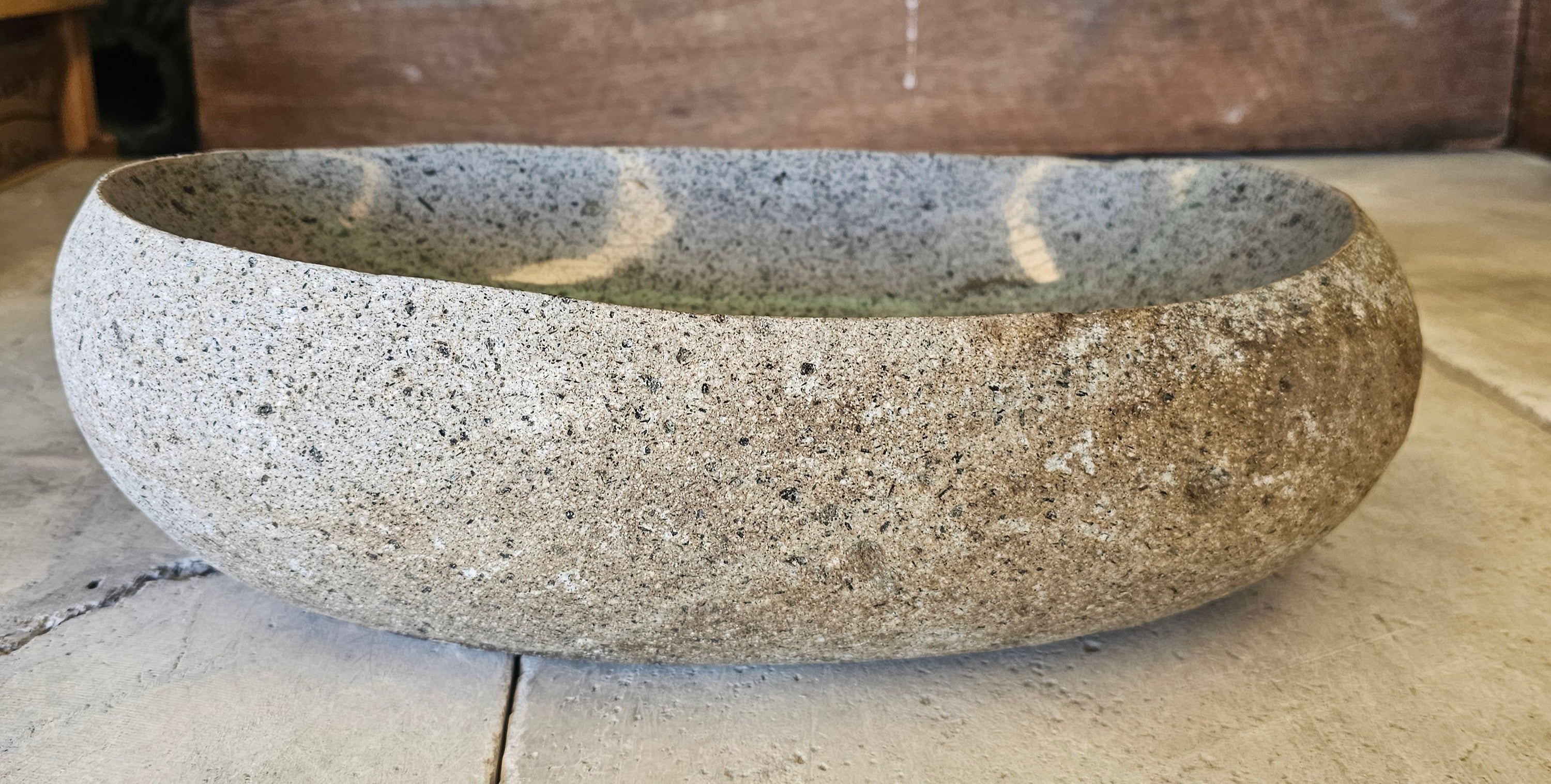 Handmade Natural Oval River Stone  Bathroom Basin  RVM 2409056