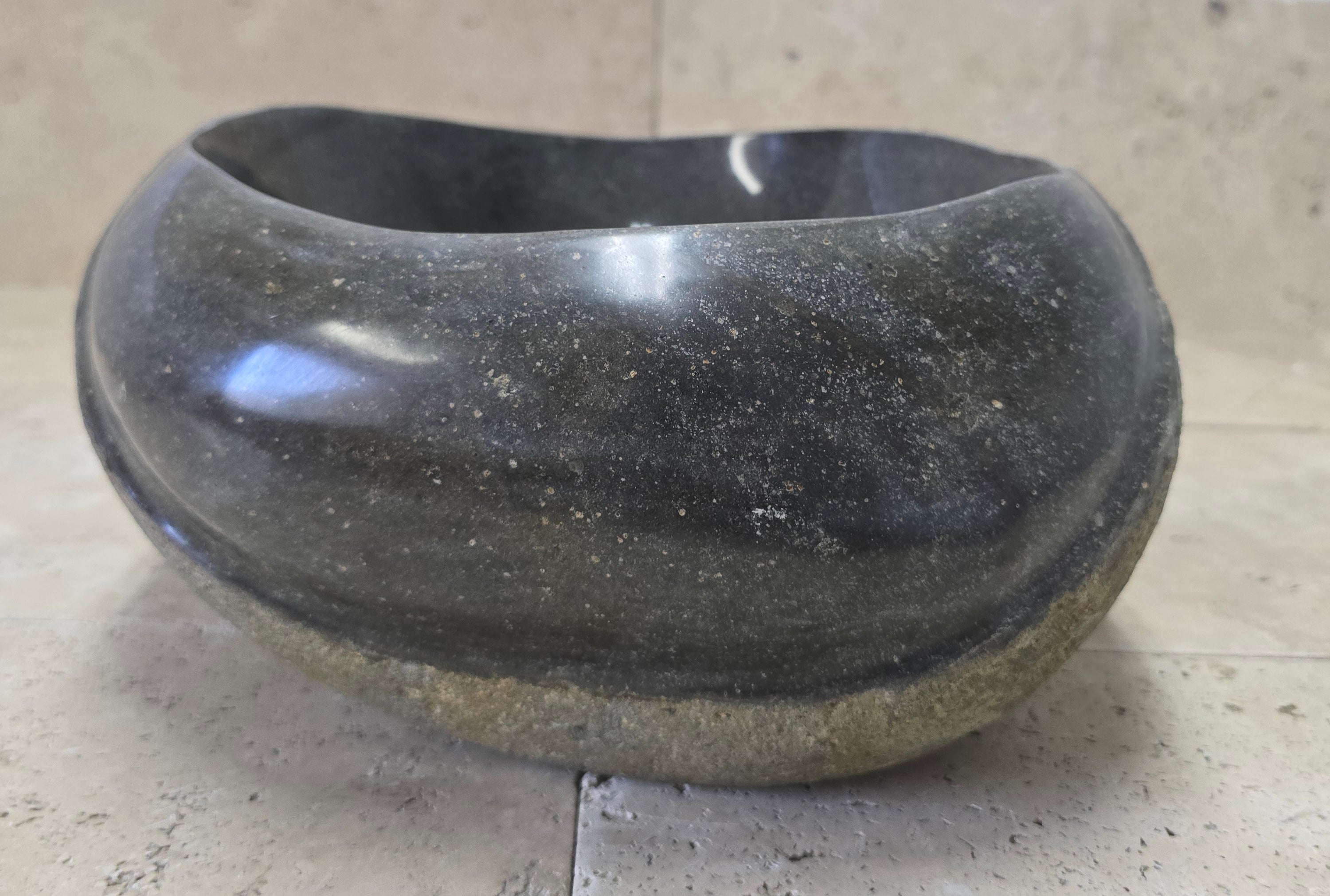 Handmade Natural Oval River Stone  Bathroom Basin  PHM 240902
