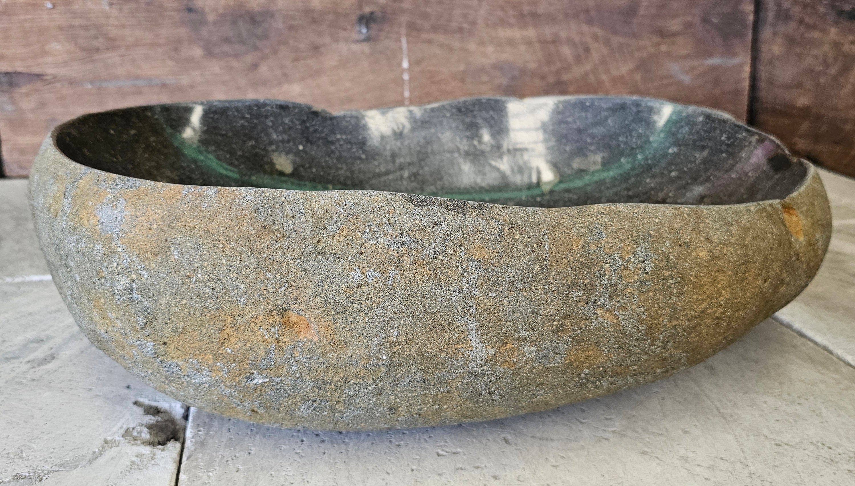 Handmade Natural Oval River Stone  Bathroom Basin  RVL 240946