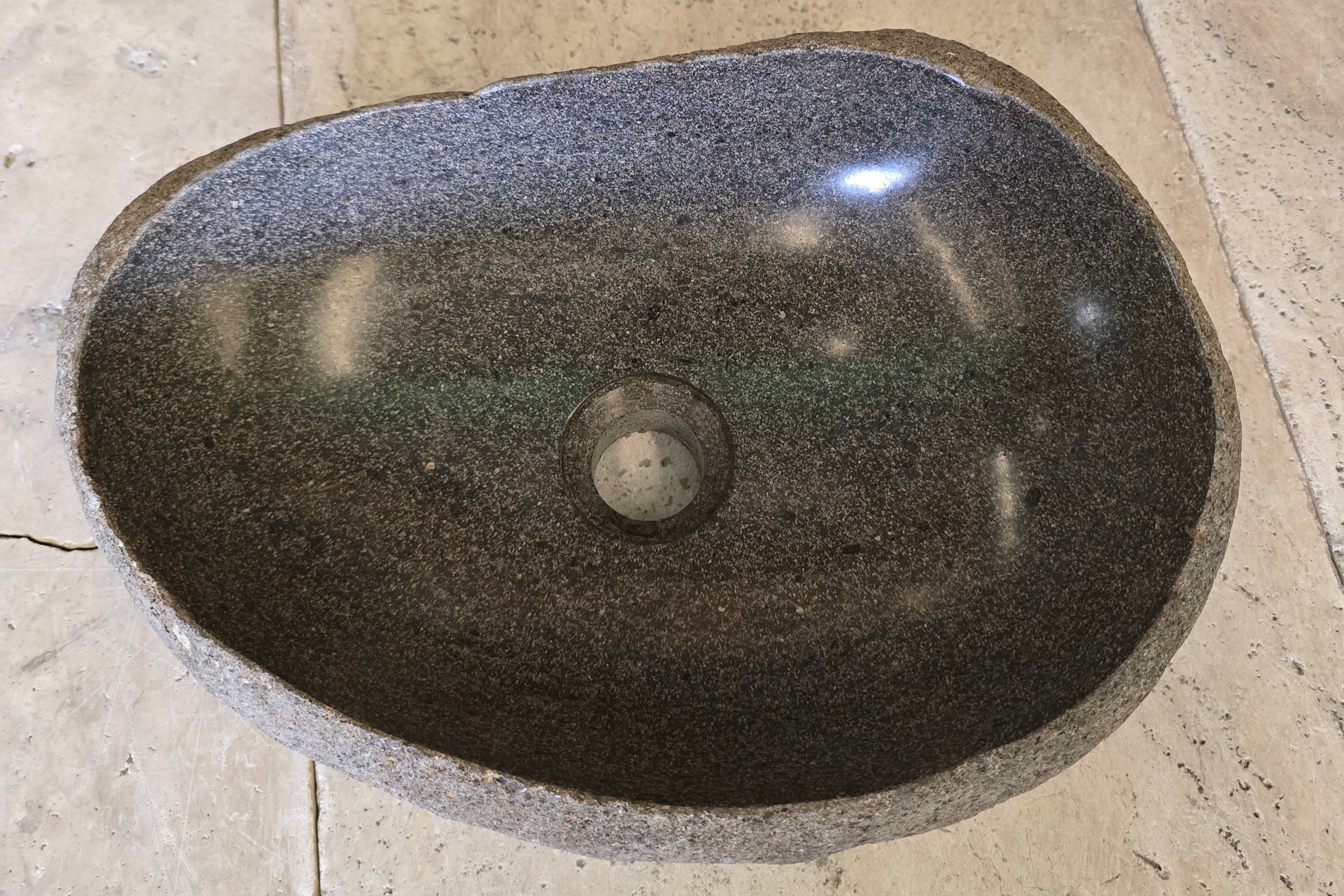 Handmade Natural Oval River Stone  Bathroom Basin  RVS 2409066