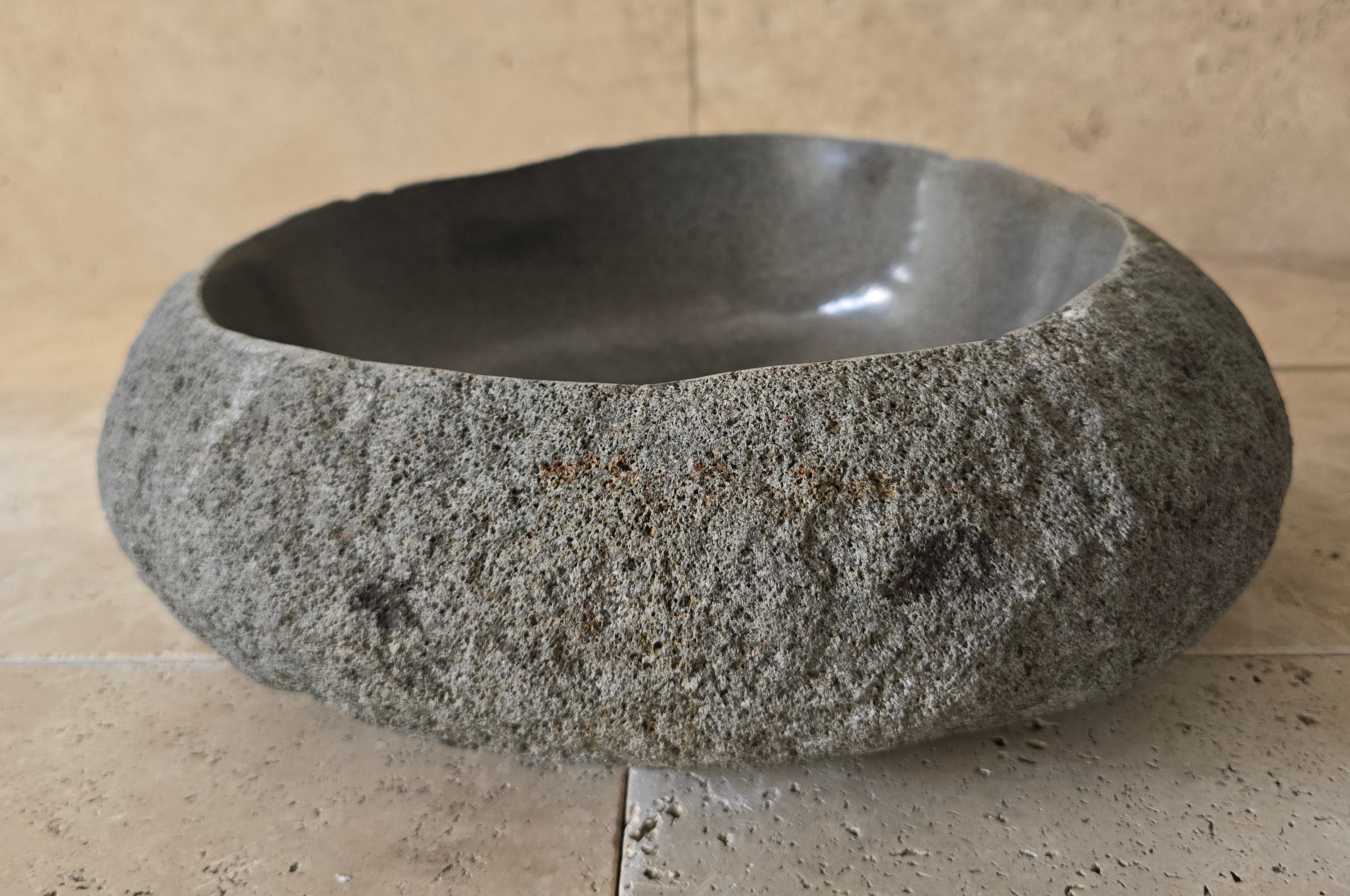 Handmade Natural Oval River Stone  Bathroom Basin  RVM 2409084