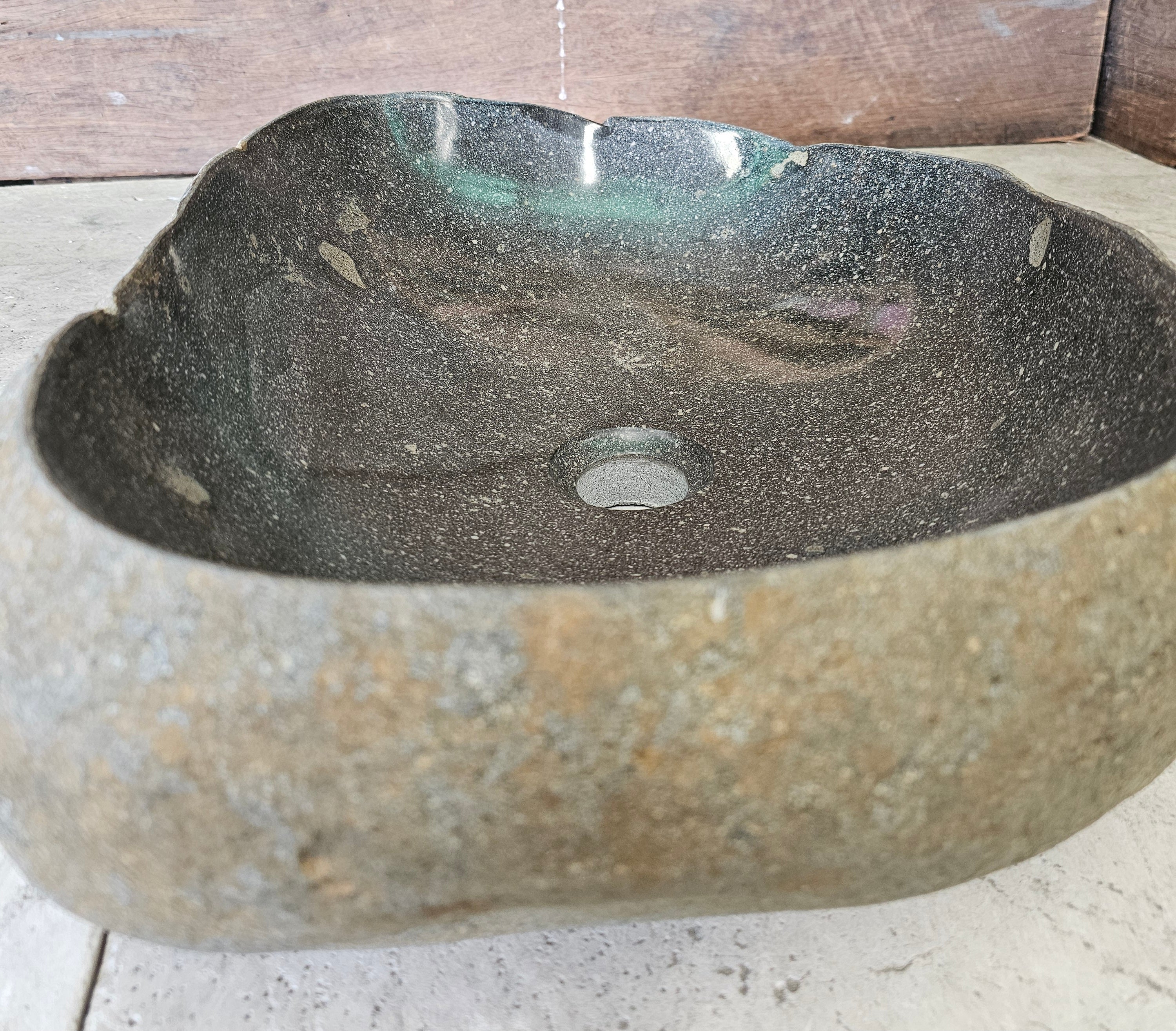 Handmade Natural Oval River Stone  Bathroom Basin  RVL 240946
