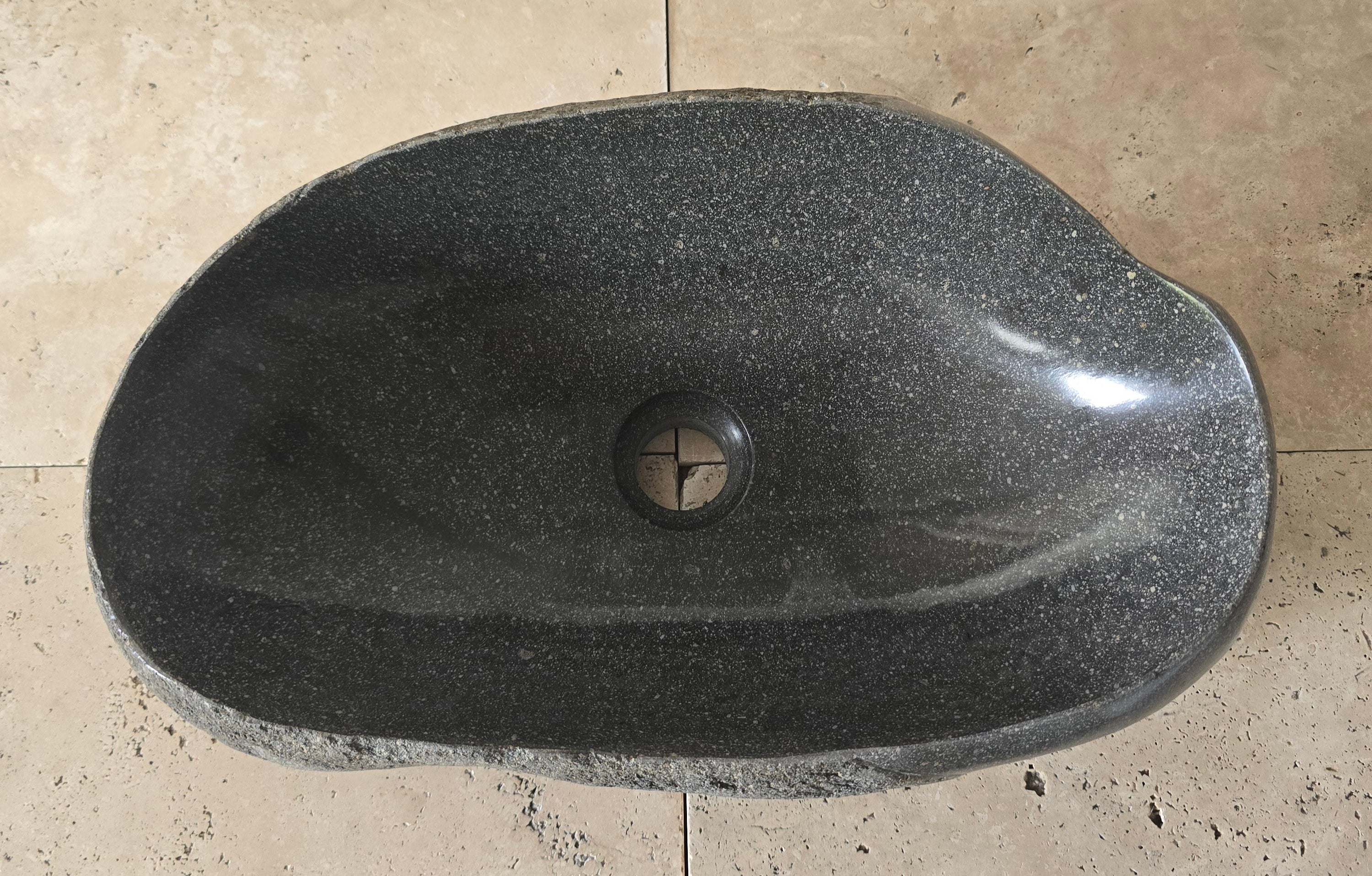 Handmade Natural Oval River Stone  Bathroom Basin  PHM 240921