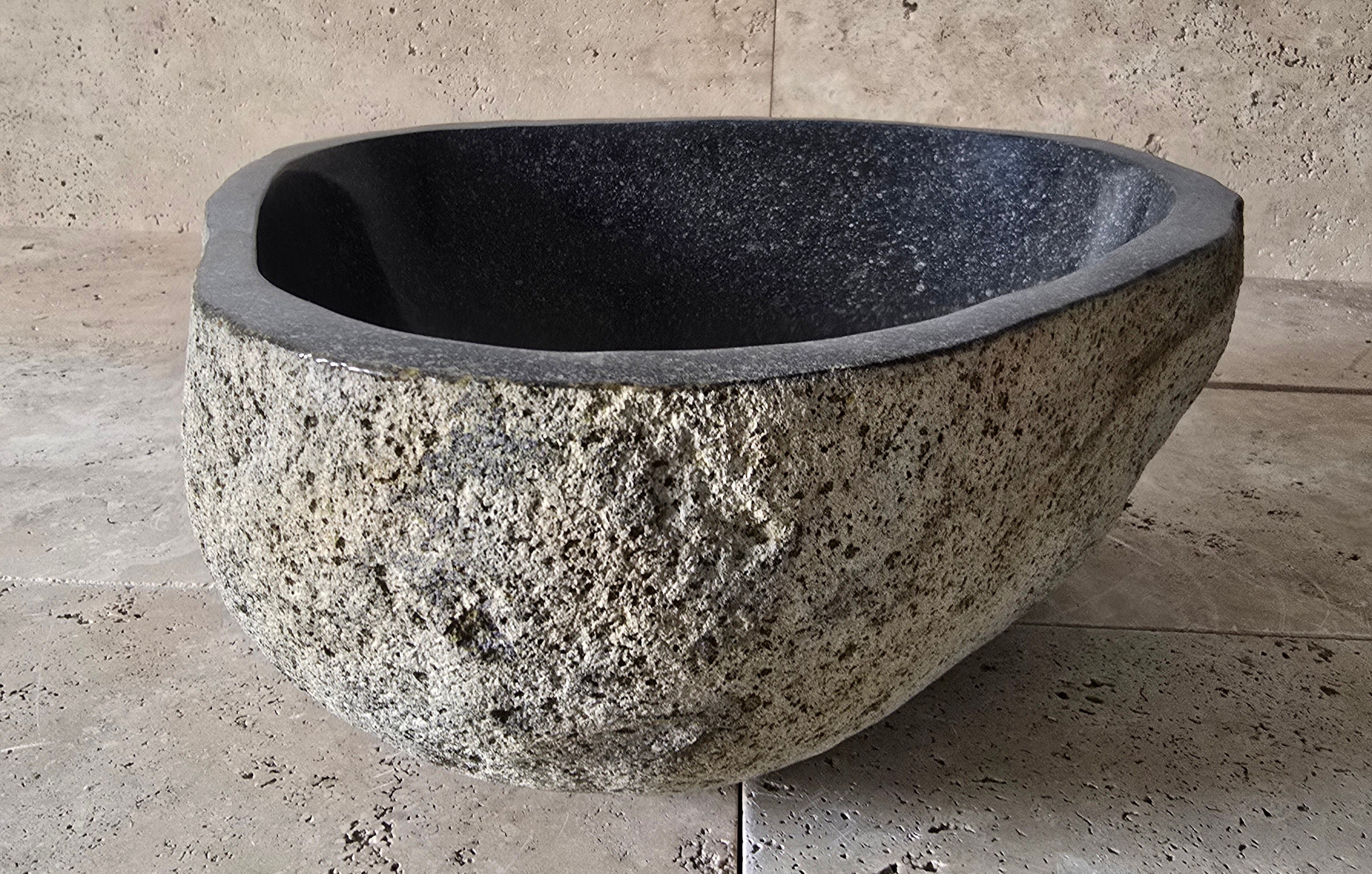 Handmade Natural Oval River Stone  Bathroom Basin  RS 2409149