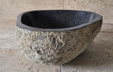 Handmade Natural Oval River Stone  Bathroom Basin  RS 2409149
