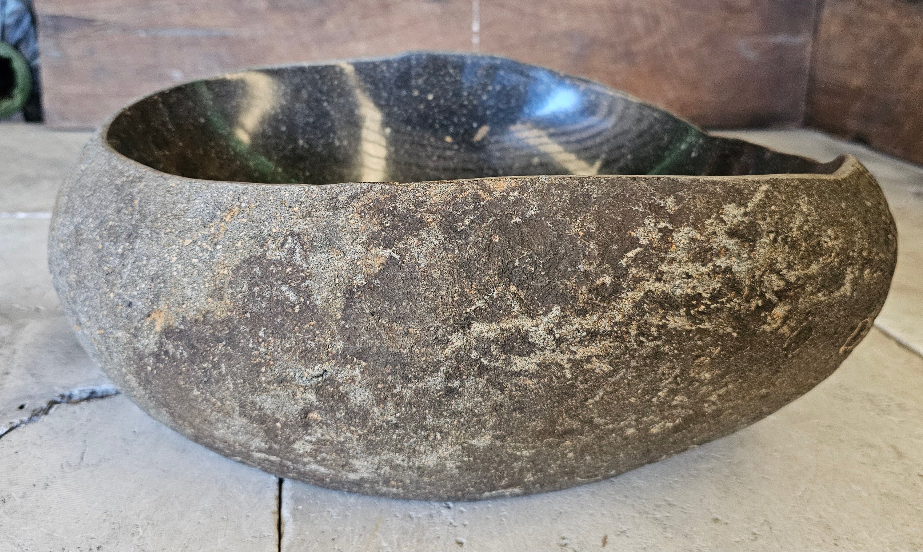 Handmade Natural Oval River Stone  Bathroom Basin  RVM 2409014
