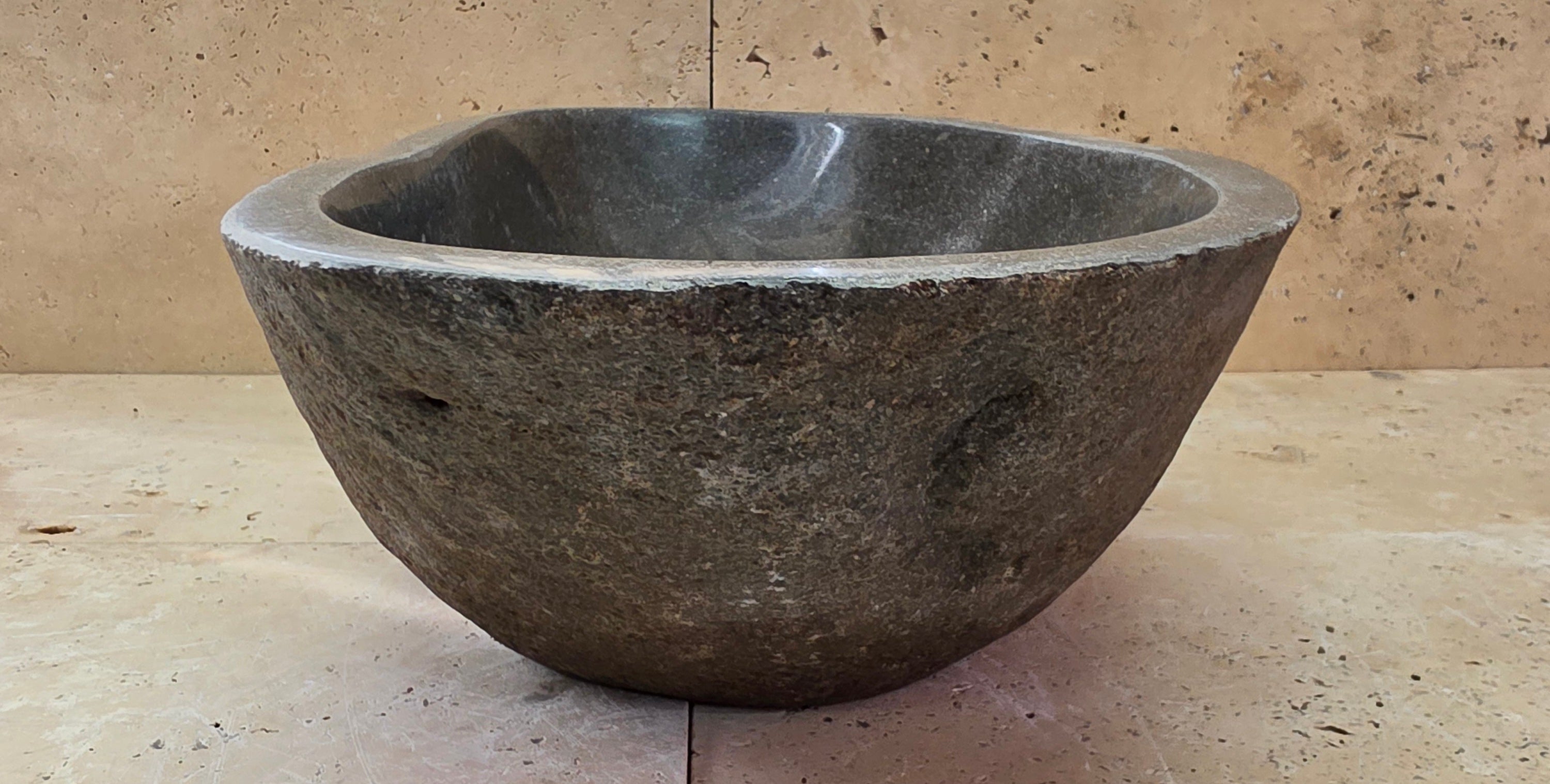 Handmade Natural Oval River Stone  Bathroom Basin  RL 25072051