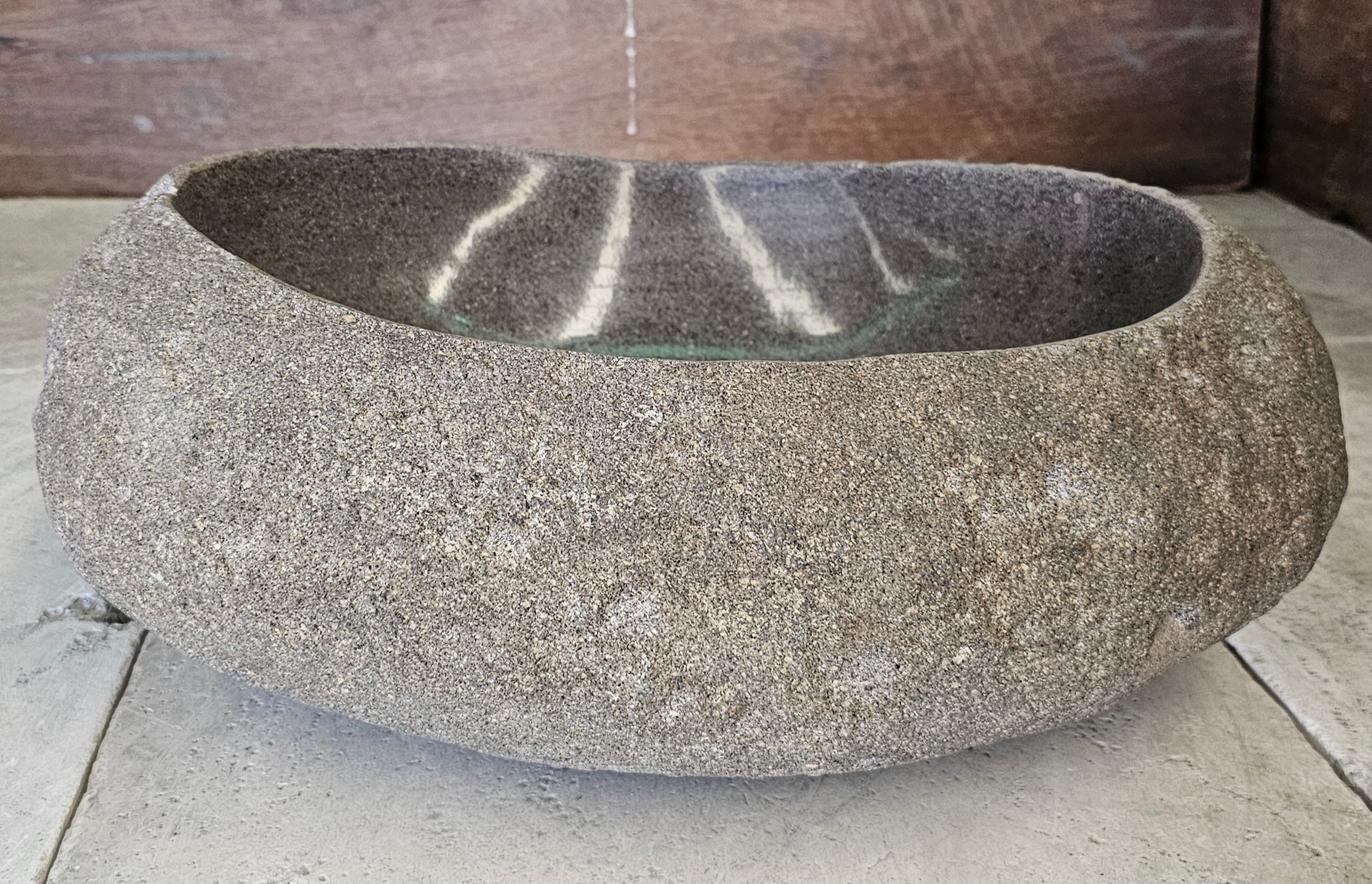Handmade Natural Oval River Stone  Bathroom Basin  RVM 2409089