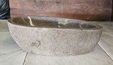 Handmade Natural Oval River Stone  Bathroom Basin  RL 2409220