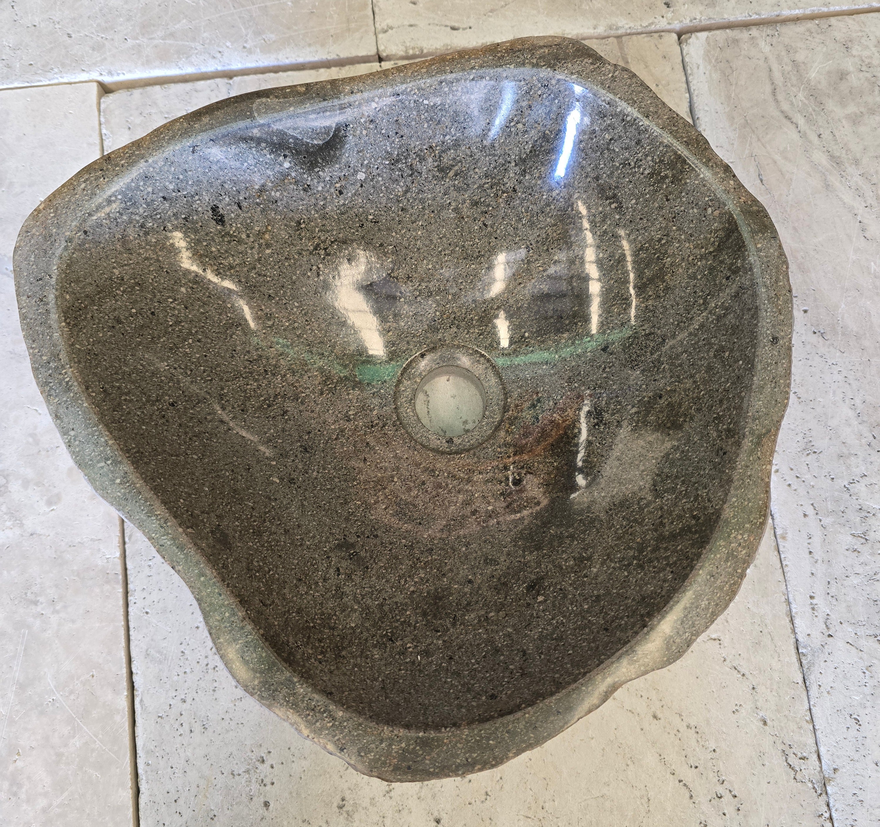 Handmade Natural Oval River Stone  Bathroom Basin  RS 2409043
